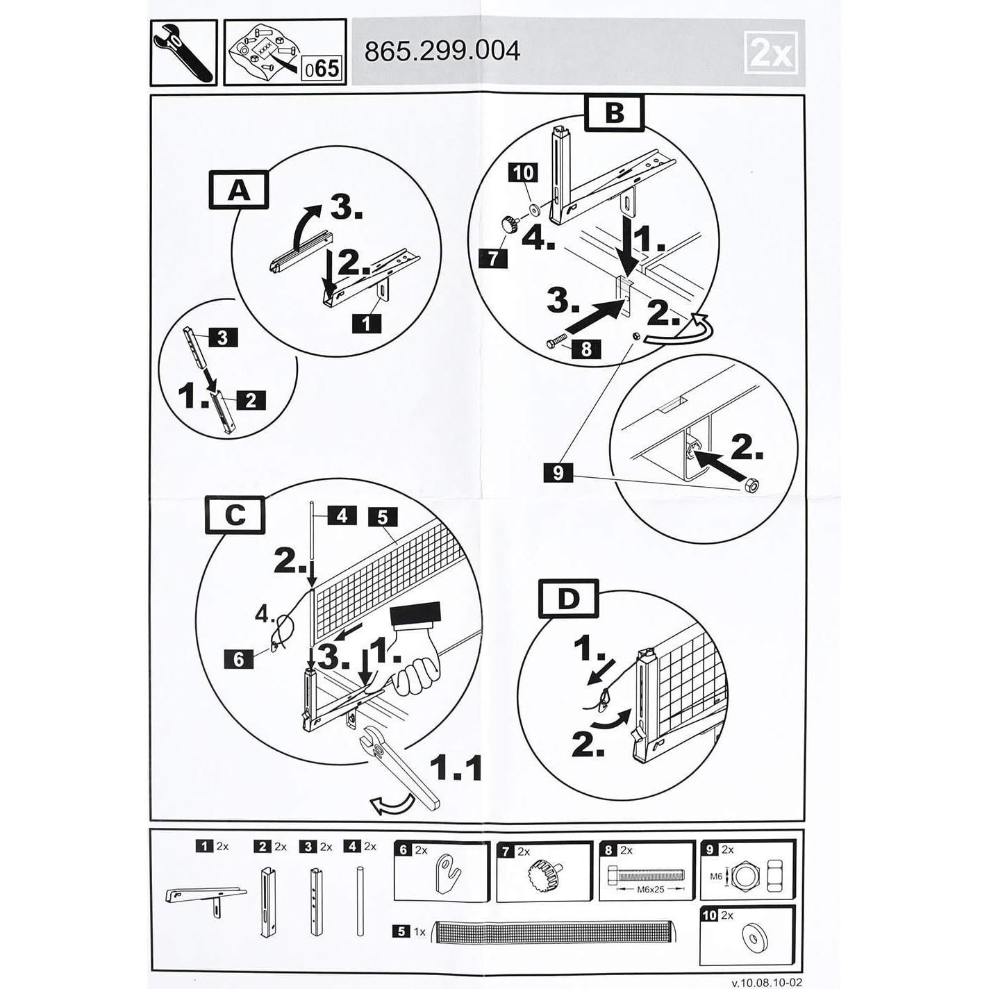 Conjunto de Red de Tenis de Mesa Butterfly Perfecta II - Negro