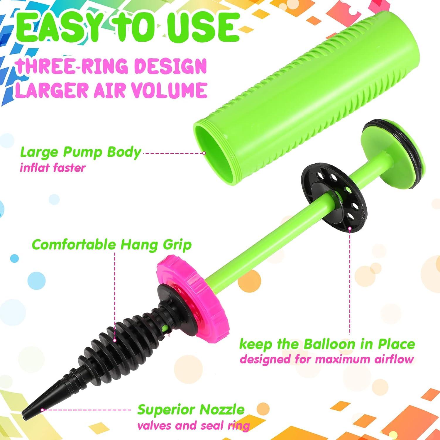 Bomba de Aire Manual Doble Acción Honoson 30.48 cm Verde/Rosa