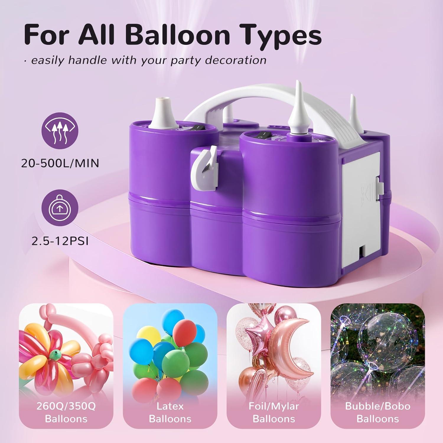 Bomba de Aire Eléctrica 3-en-1 GreatWhip Morado 600W