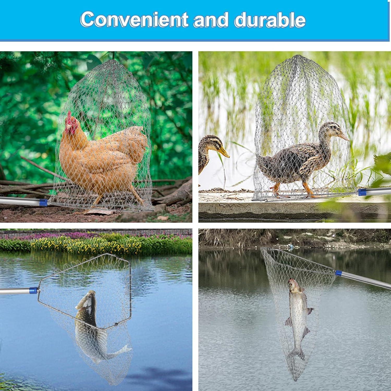 Red para atrapar pollos ISIVOVE, extensible 83.8 a 191.8 cm