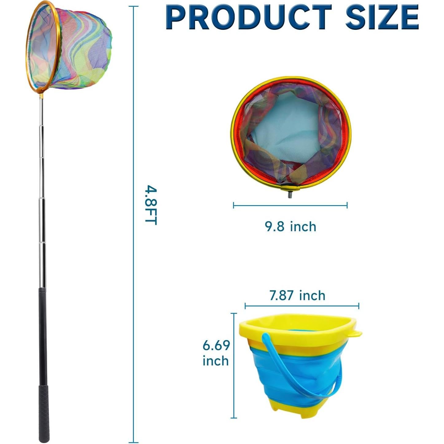 Set de Pesca Plegable Autokcan: 2 Redes + 2 Cubos 1.73m