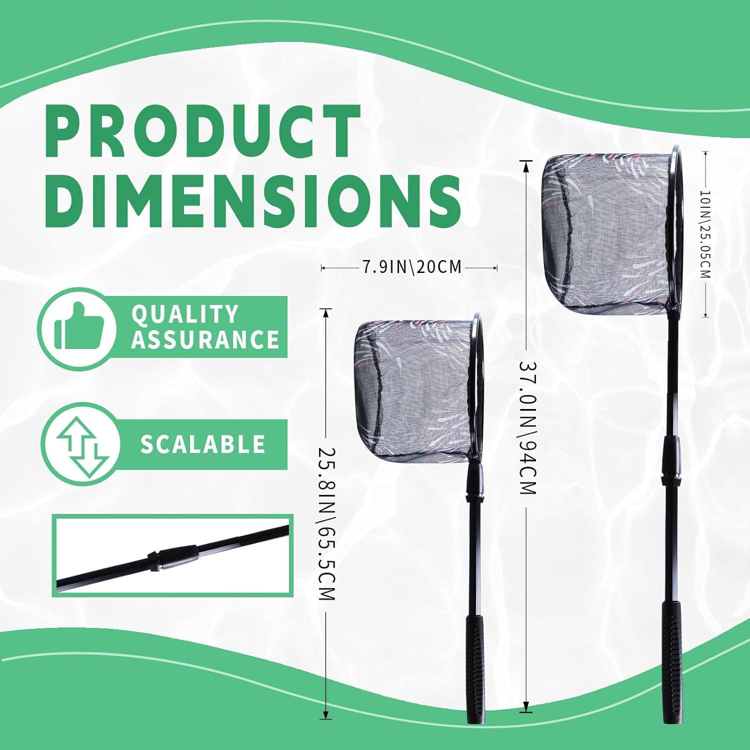 Red de Pesca LPEIEB 2 Pcs Retráctil 25.4x25 cm para Niños