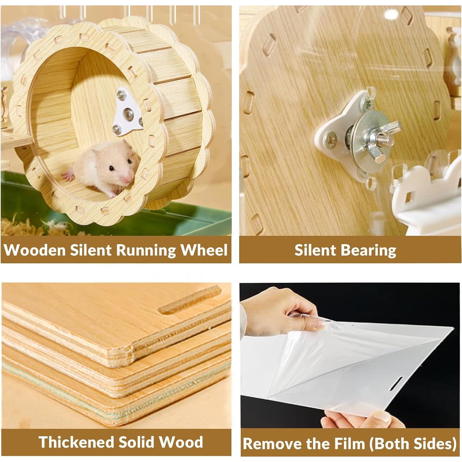 Jaula para Hámster Enano Cycodo 2 Niveles Acrílica Verde 27.94 cm