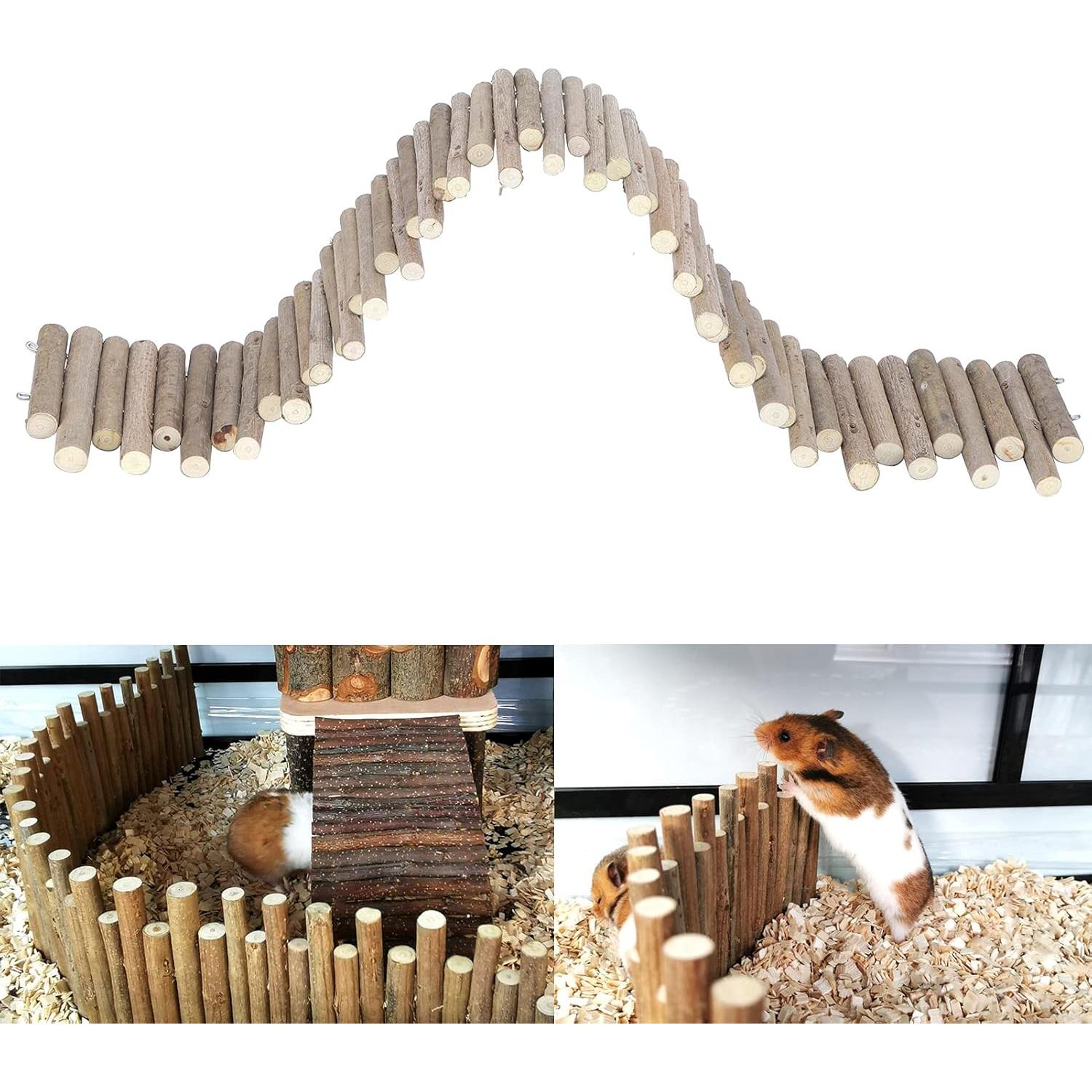 Puente de Madera Flexible para Hámster Haosie 30cm