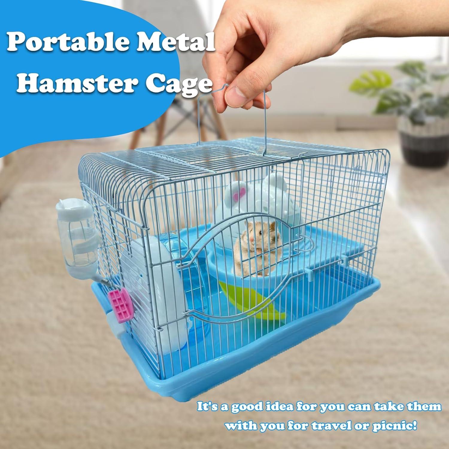 Jaula para hámster MUYG 2 Niveles Azul 37.1x27.9x30cm