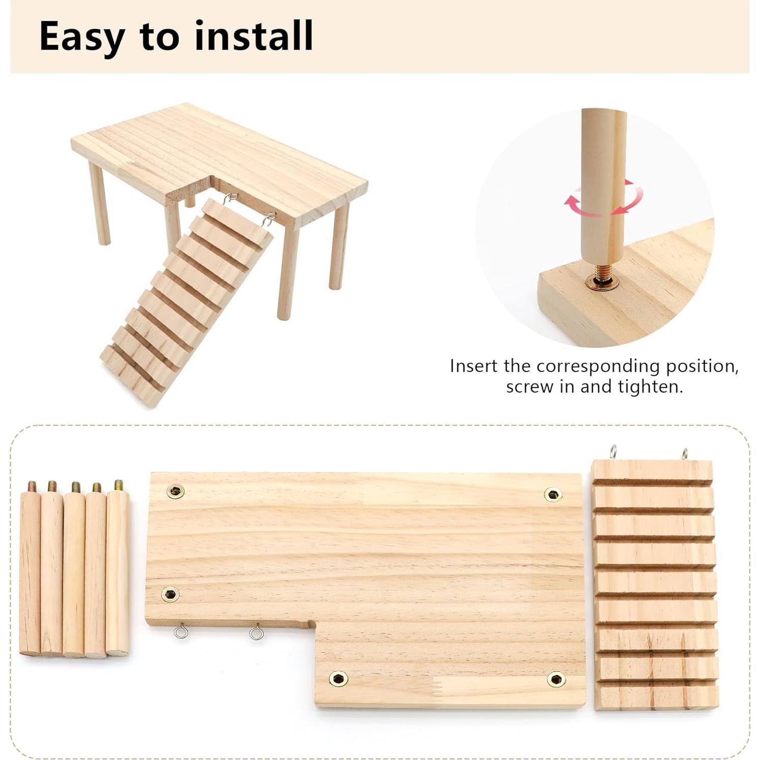 Plataforma de Madera para Hámster DVHEY 31.75x22.86cm