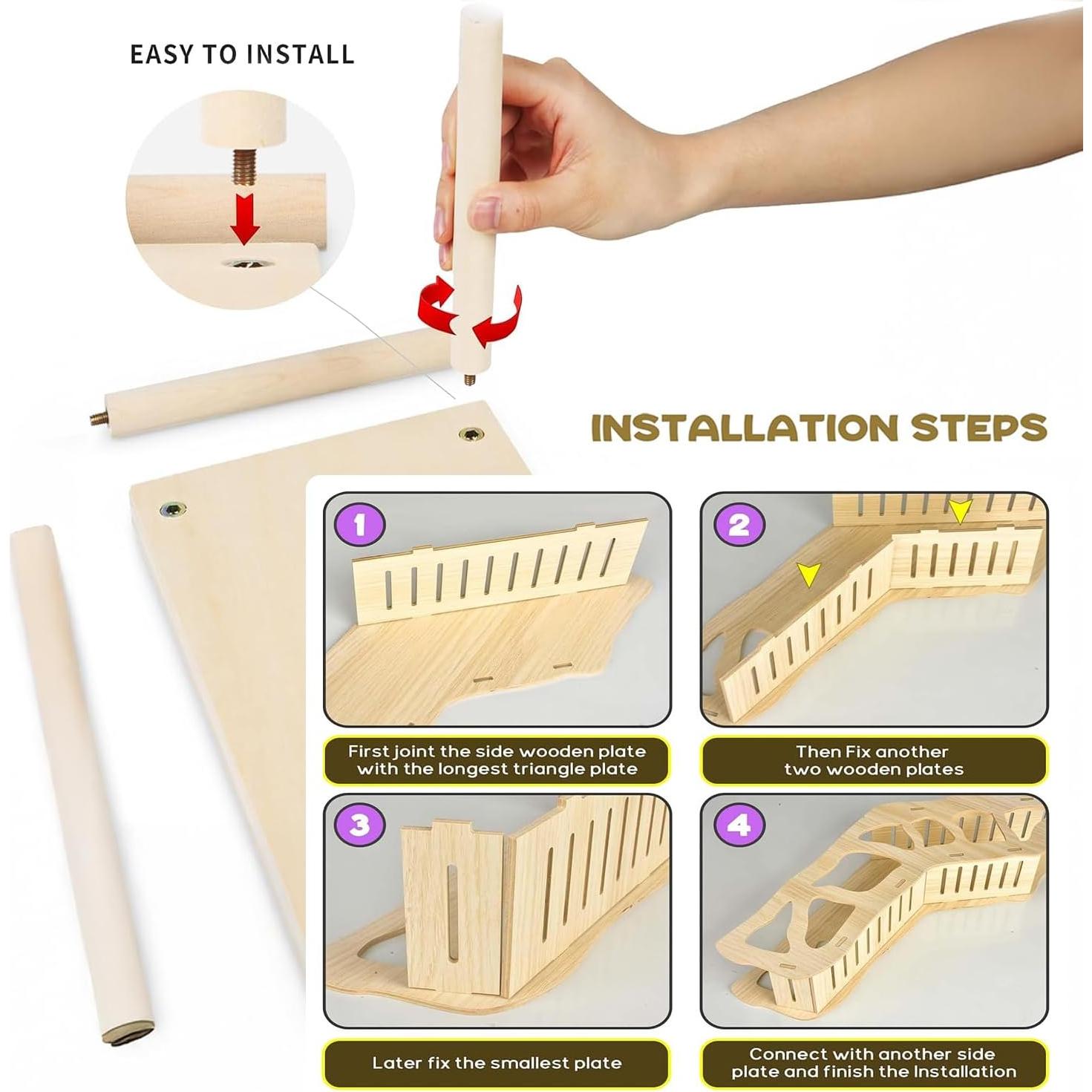 Juego de 2 Piezas Plataforma y Túnel para Hámster 3 en 1
