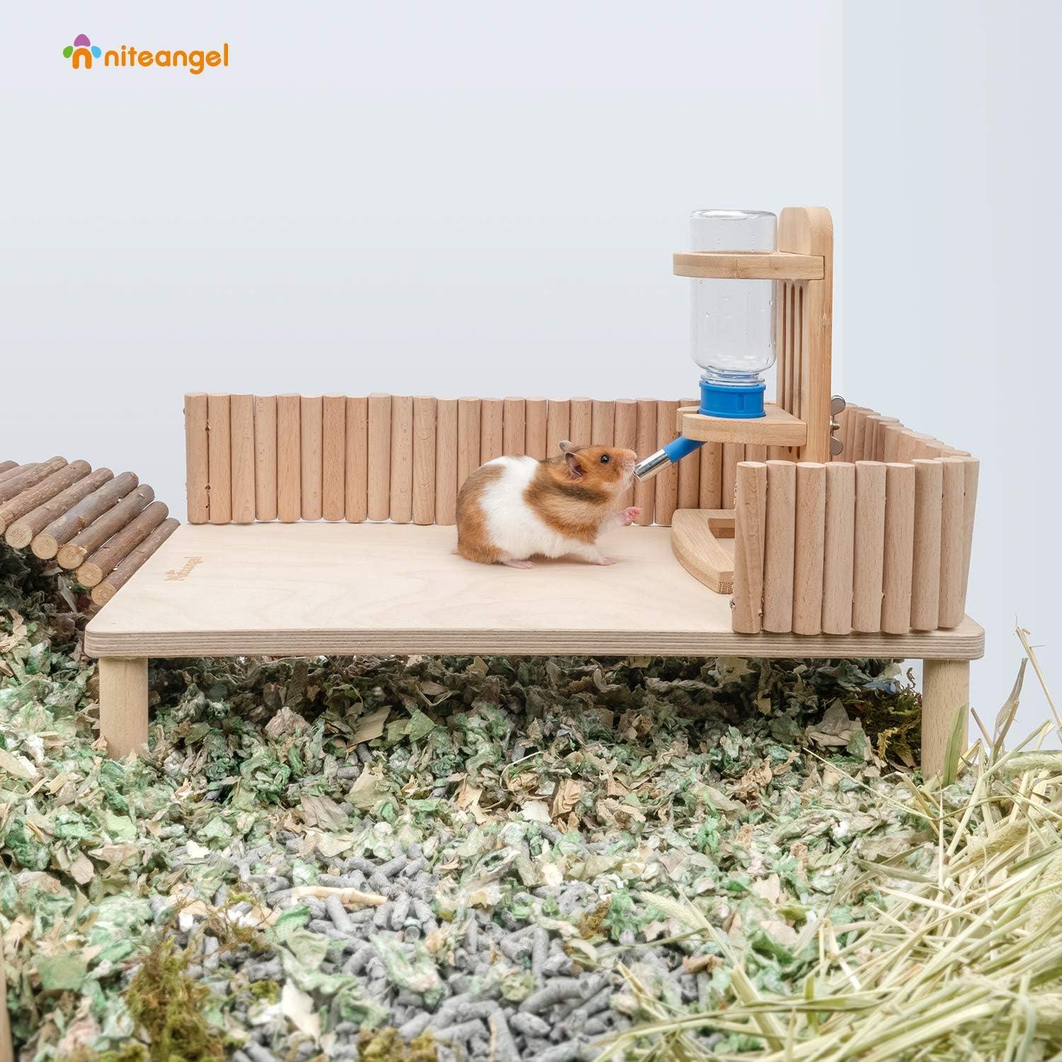 Plataforma de Madera Niteangel para Hámsters y Pequeños Animales - 39.88x18.03 cm