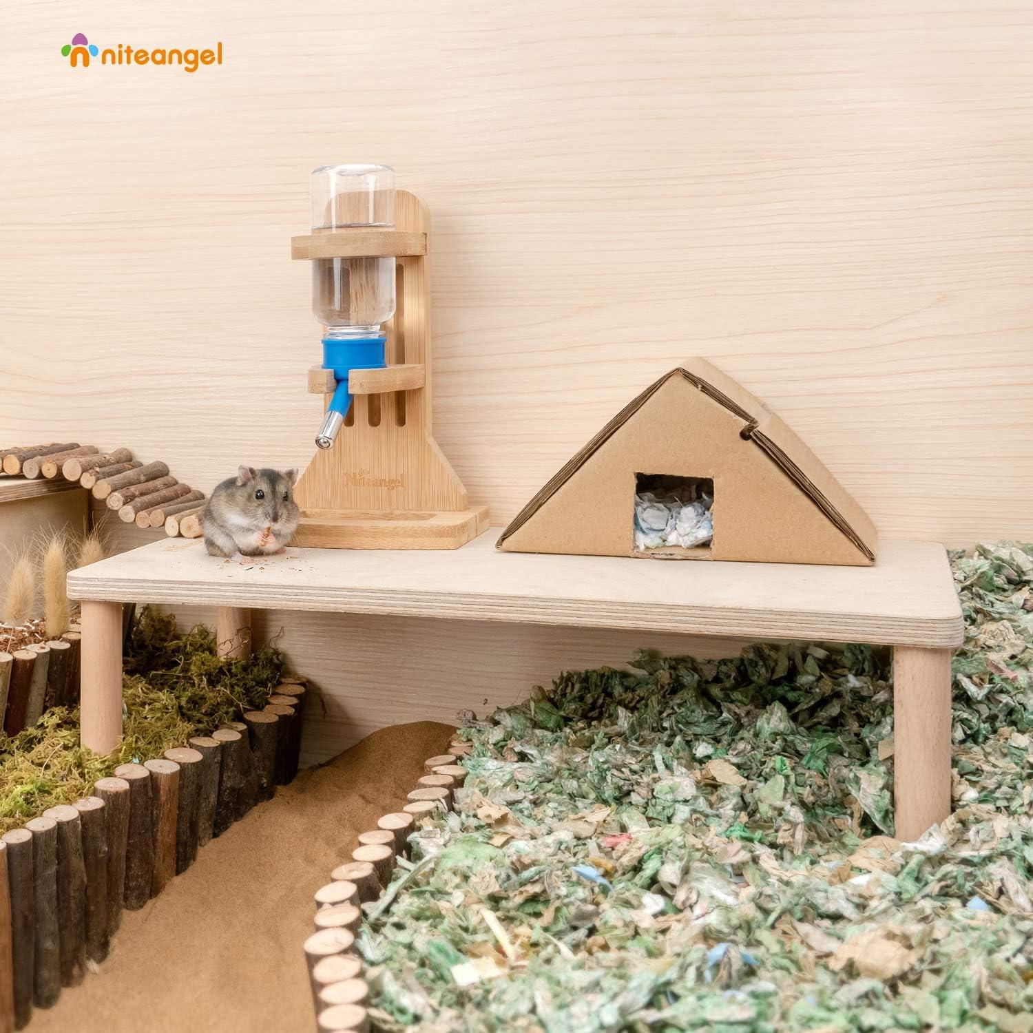 Plataforma de Madera Niteangel para Hámsters y Pequeños Animales - 39.88x18.03 cm