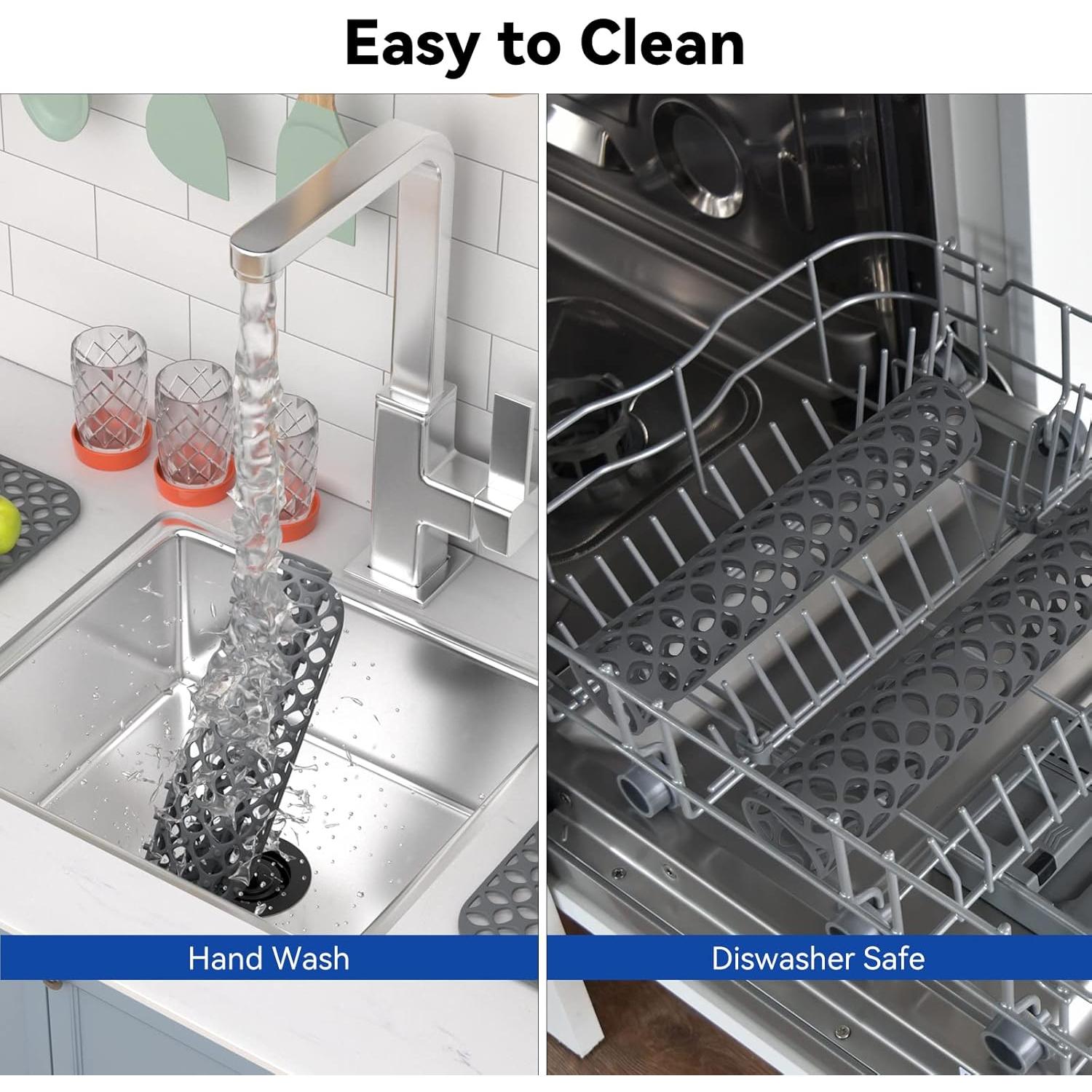 Alfombrillas de Silicona Antideslizantes TOOVEM para Fregadero