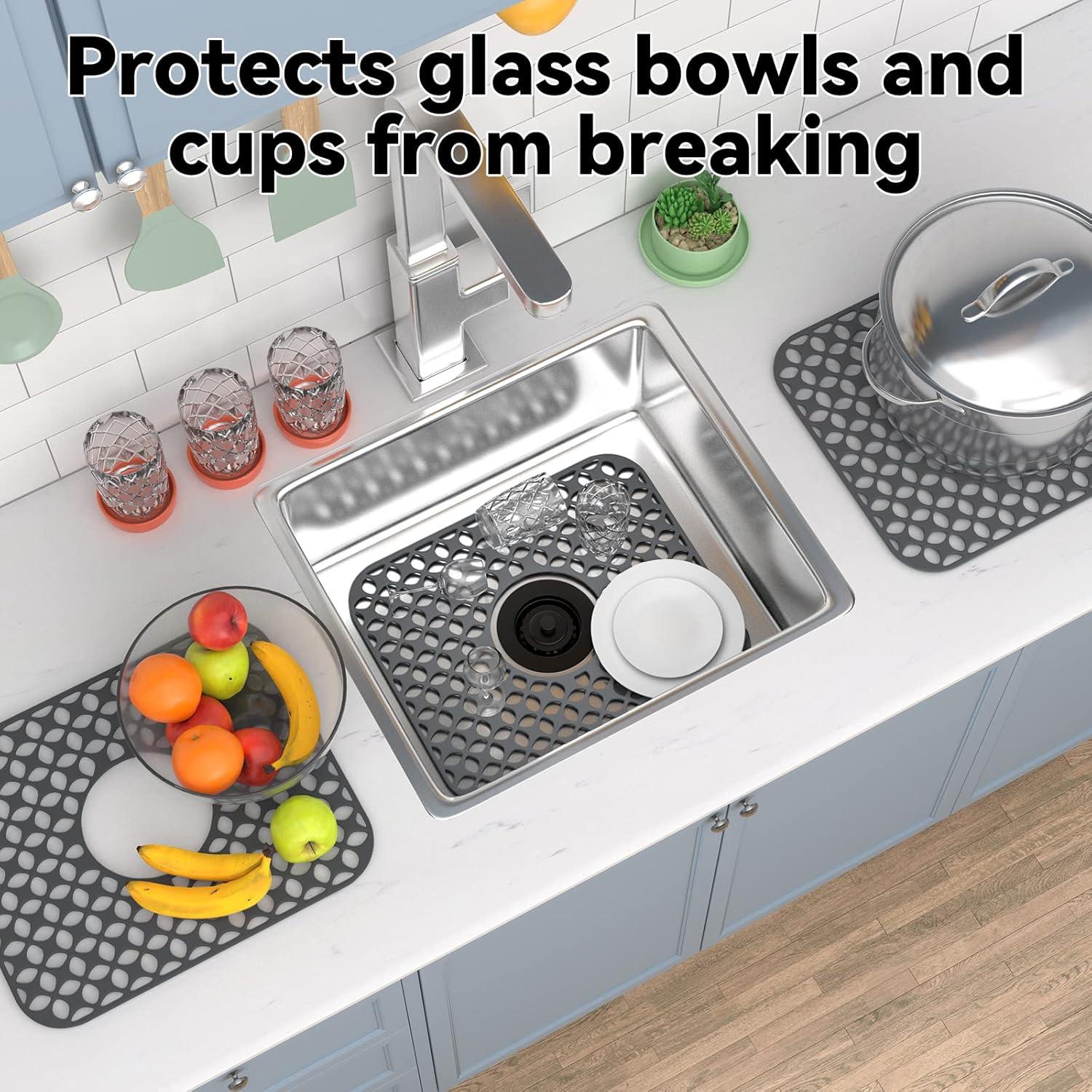 Alfombrillas de Silicona Antideslizantes TOOVEM para Fregadero