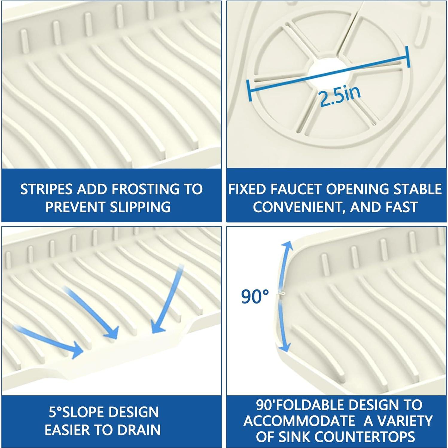 Protector de Salpicaduras de Silicona EBIGIC 76.2 cm Blanco Roto