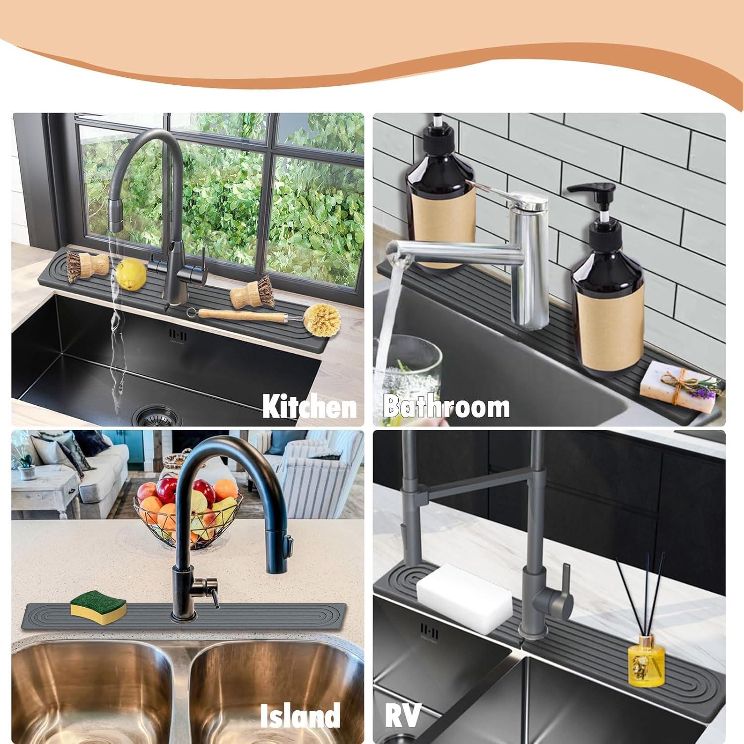 Alfombrilla para Fregadero SIMPLIPLEX 60x10 cm Gris Diatomita