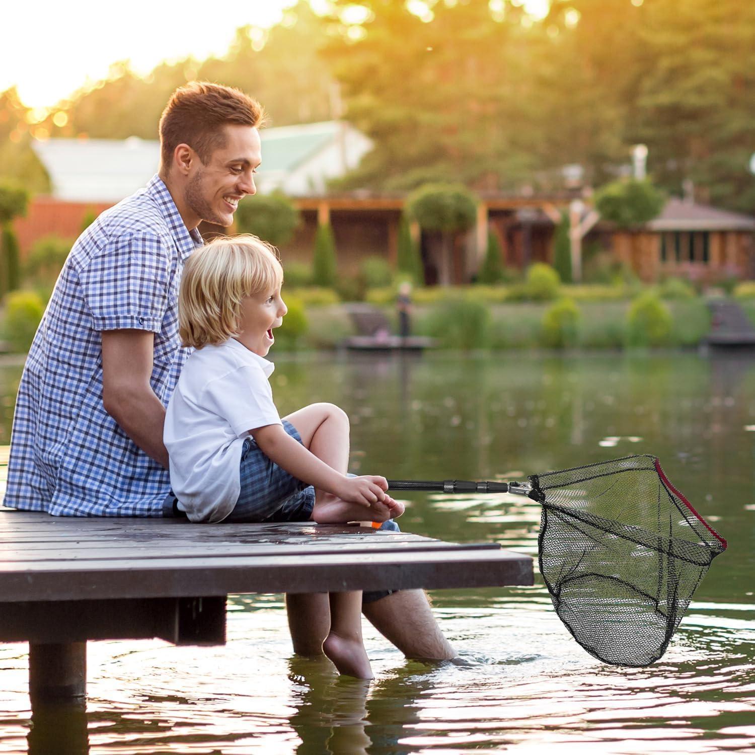 Red de Pesca Telescópica Shouken con 2 Bolsas de Almacenamiento
