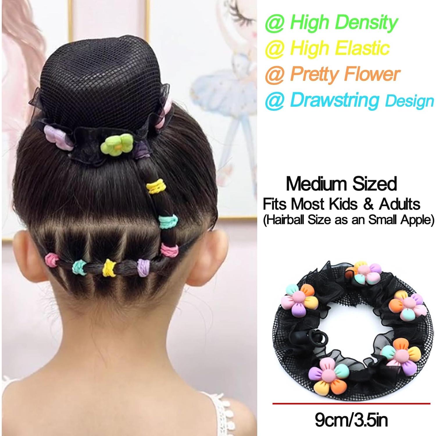 4 Piezas Cubierta de Moño para Cabello Niñas Mariposas y Flores