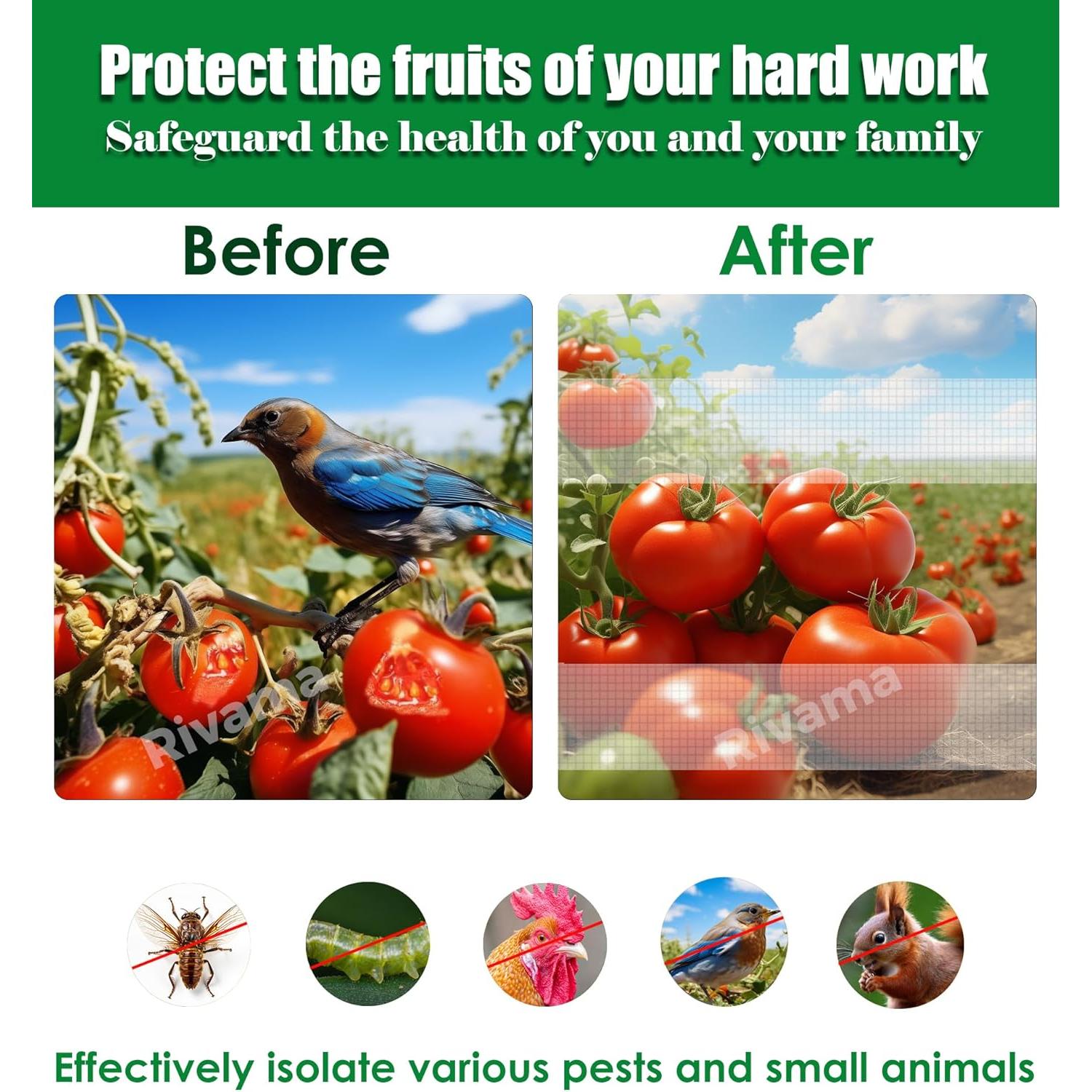 Malla para Insectos Jardín Rivama 3x6 m Barrera Plagas