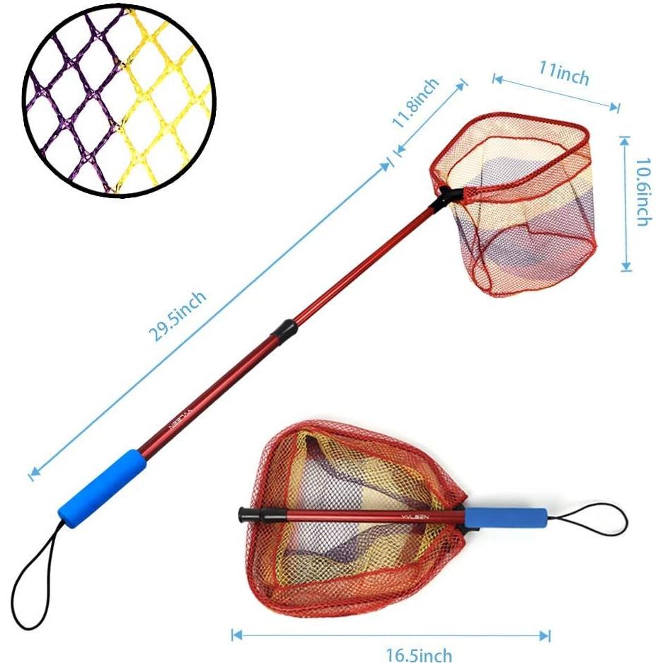 Red de Pesca para Niños YVLEEN - Mango Telescópico 108.9 cm