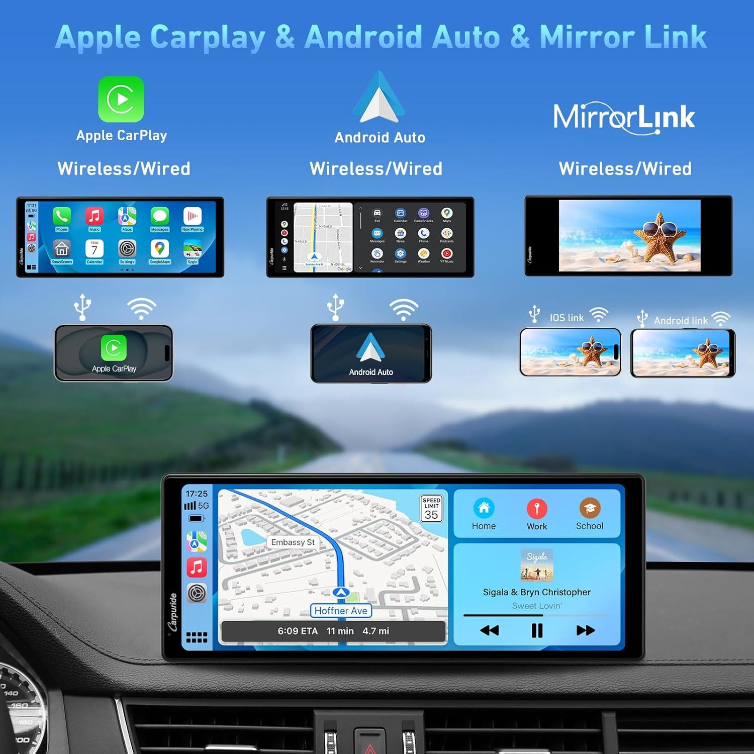 Pantalla Carplay Carpuride C92 9.3" GPS Bluetooth y cámara