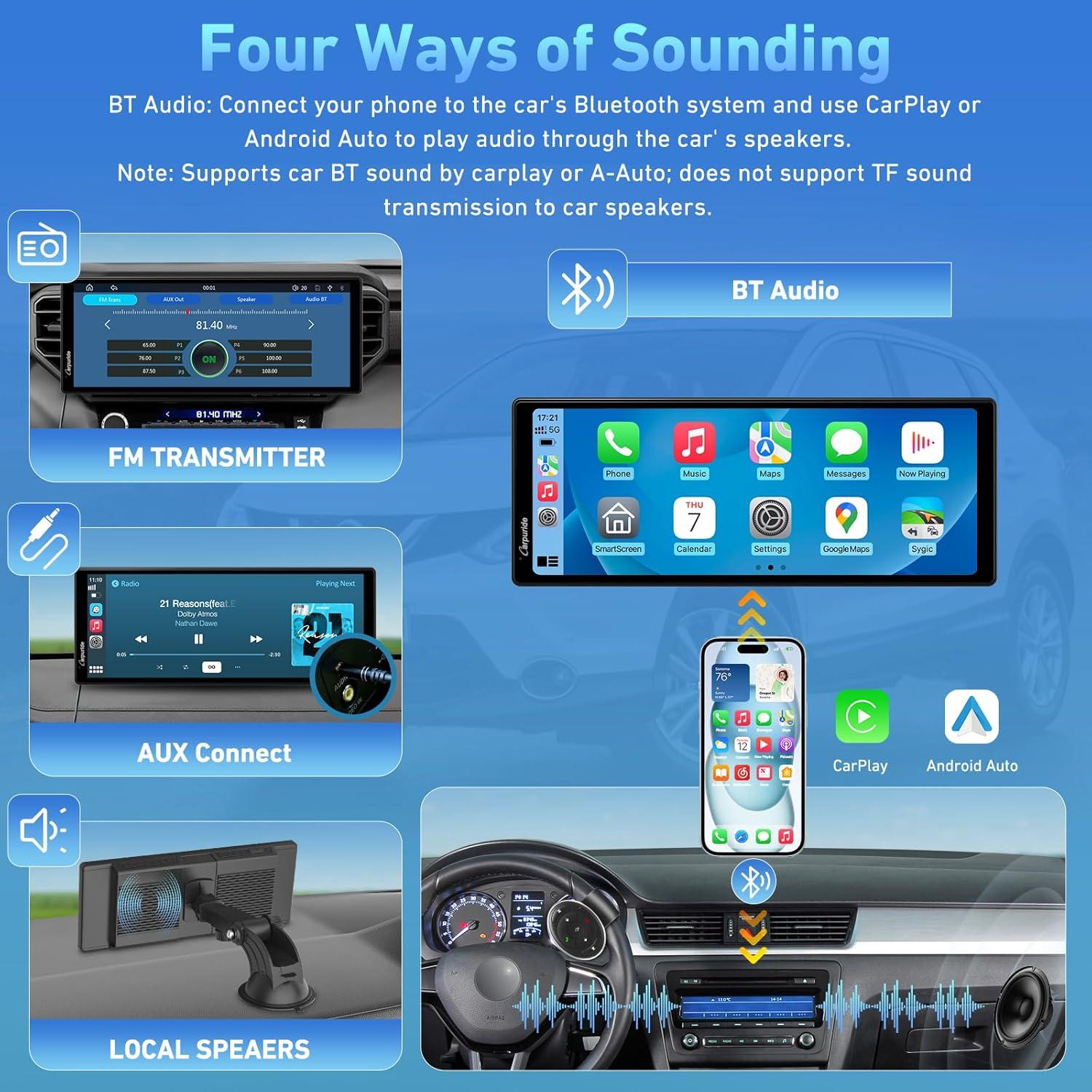 Pantalla Carplay Carpuride C92 9.3" GPS Bluetooth y cámara