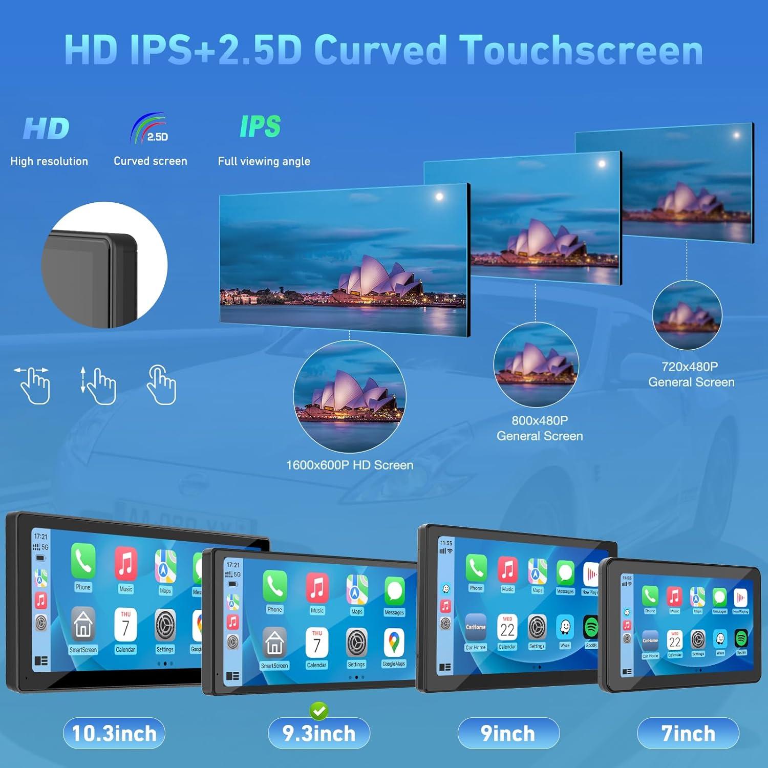 Pantalla Carplay Carpuride C92 9.3" GPS Bluetooth y cámara