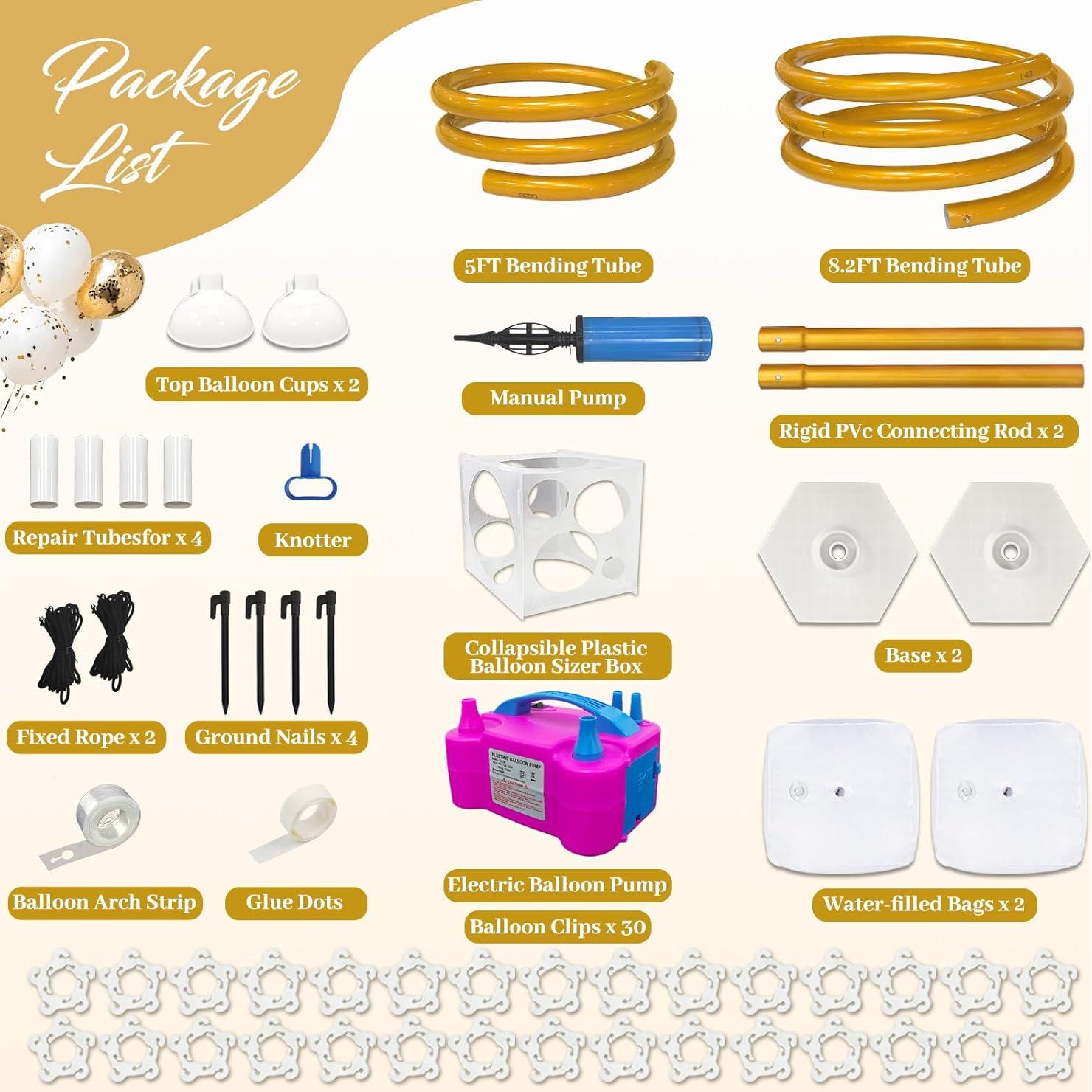 Kit de Arco de Globos CYAOOI con Bomba Eléctrica 2.5m y 1.5m