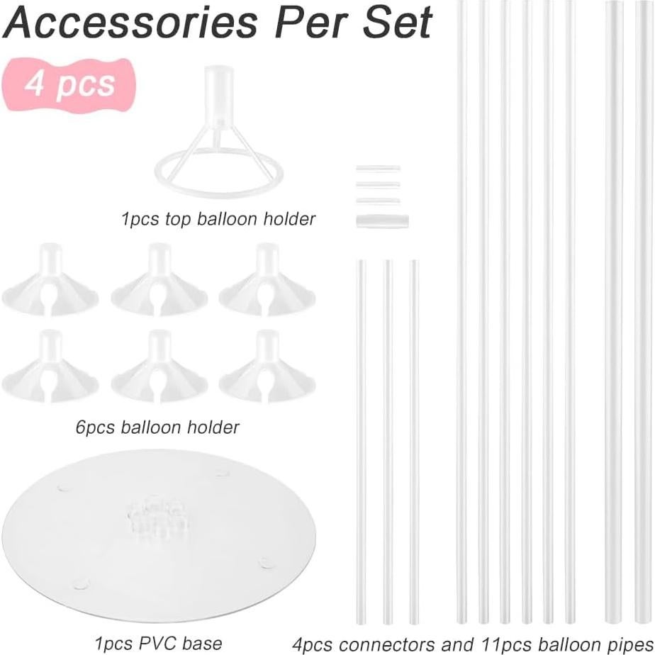 Kit de Soporte para Globos LBNZC - 4 Juegos con Base y Palos