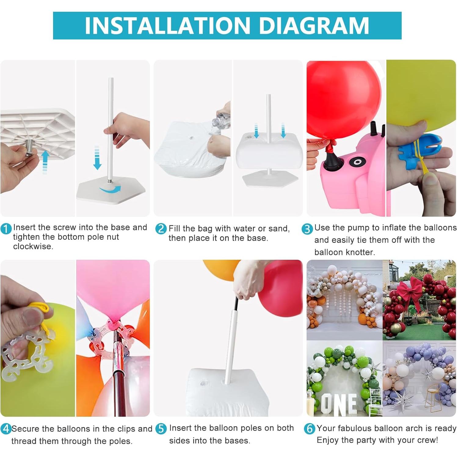 Kit de Soporte para Arco de Globos VETOGETHER 2.74m x 3.05m