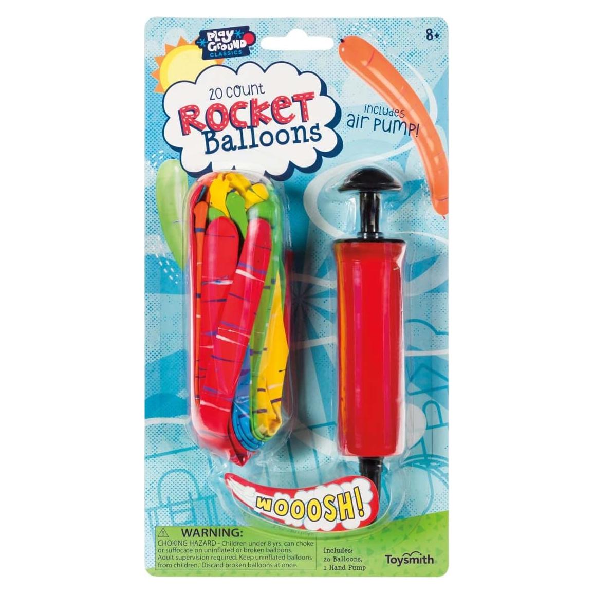 Set de 20 Cohetes de Globos con Bomba Toysmith - Multicolor
