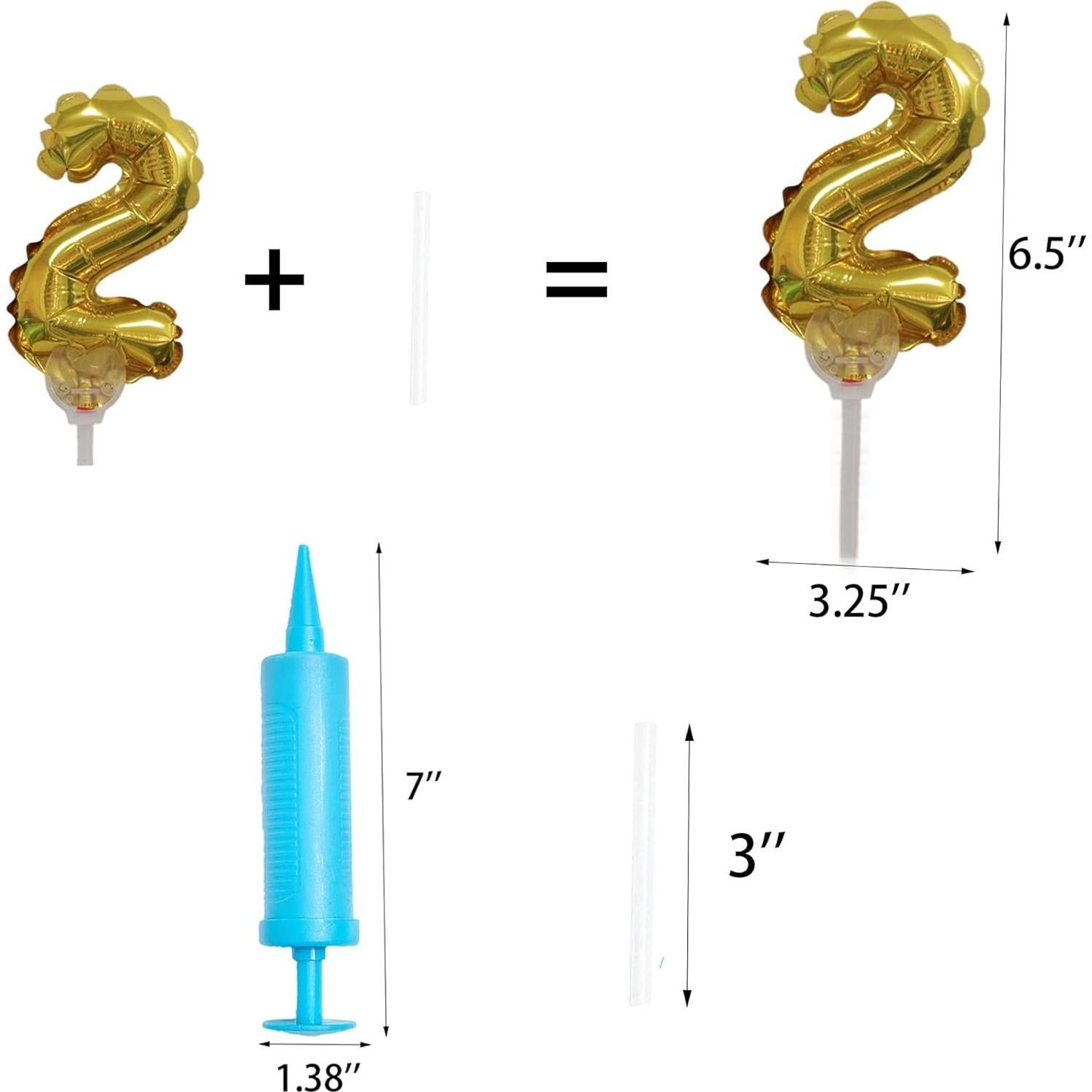 Toppers de pastel mini números dorados Goldtop con bomba