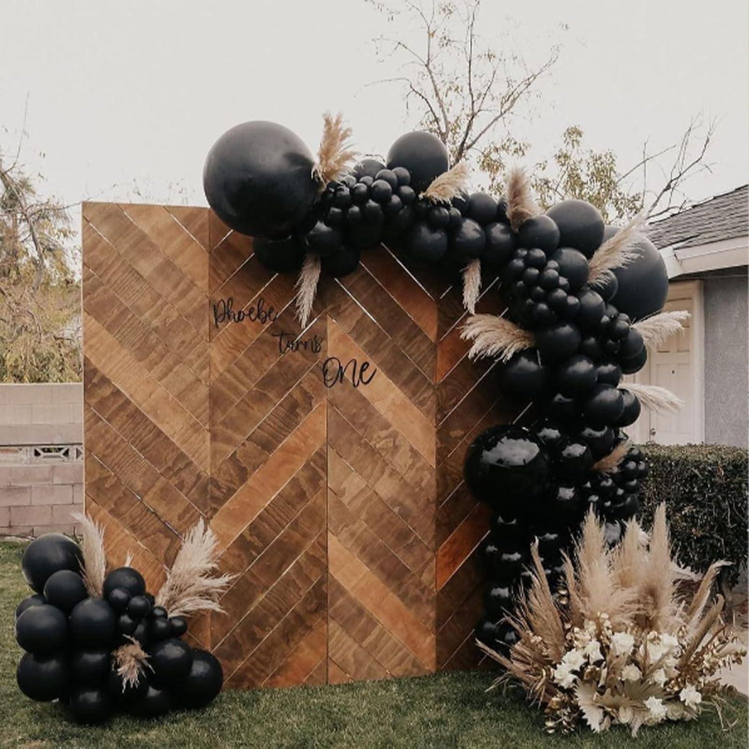 Kit de Arco de Globos Negros 120pcs - Decoración Fiesta Cumpleaños