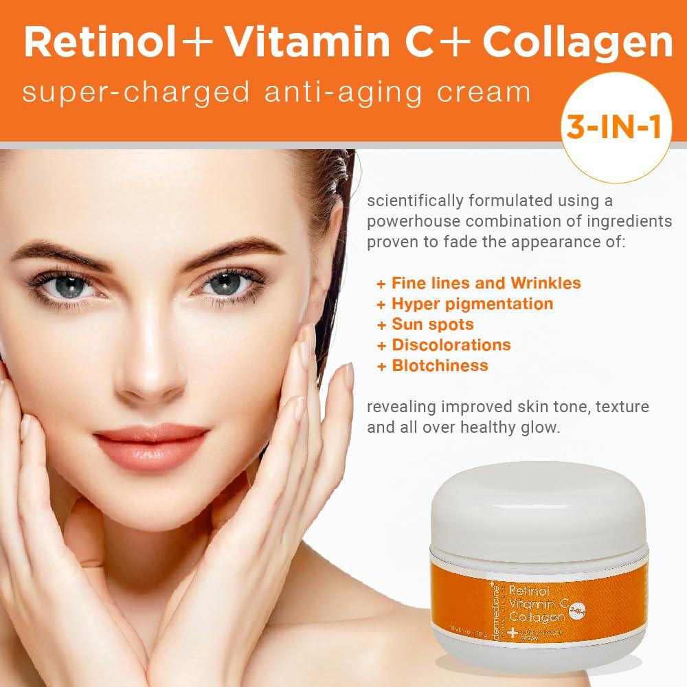 Crema Anti-Envejecimiento Dermedicine con Vitamina C, Retinol y Colágeno 28.35 ml
