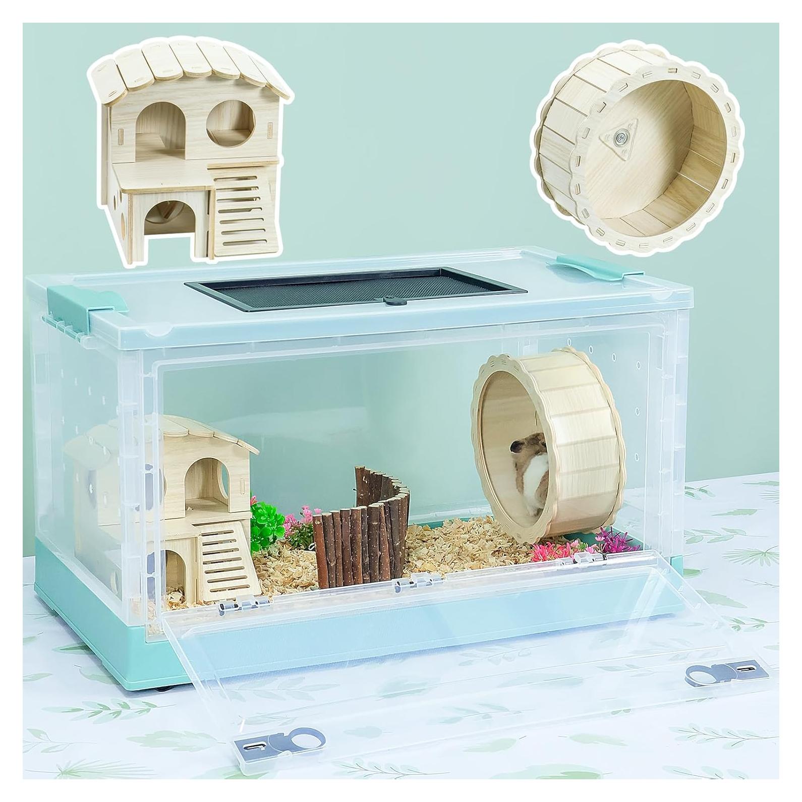 Jaula Plegable para Hámsters RunDuck Grande Azul 56x33x30cm