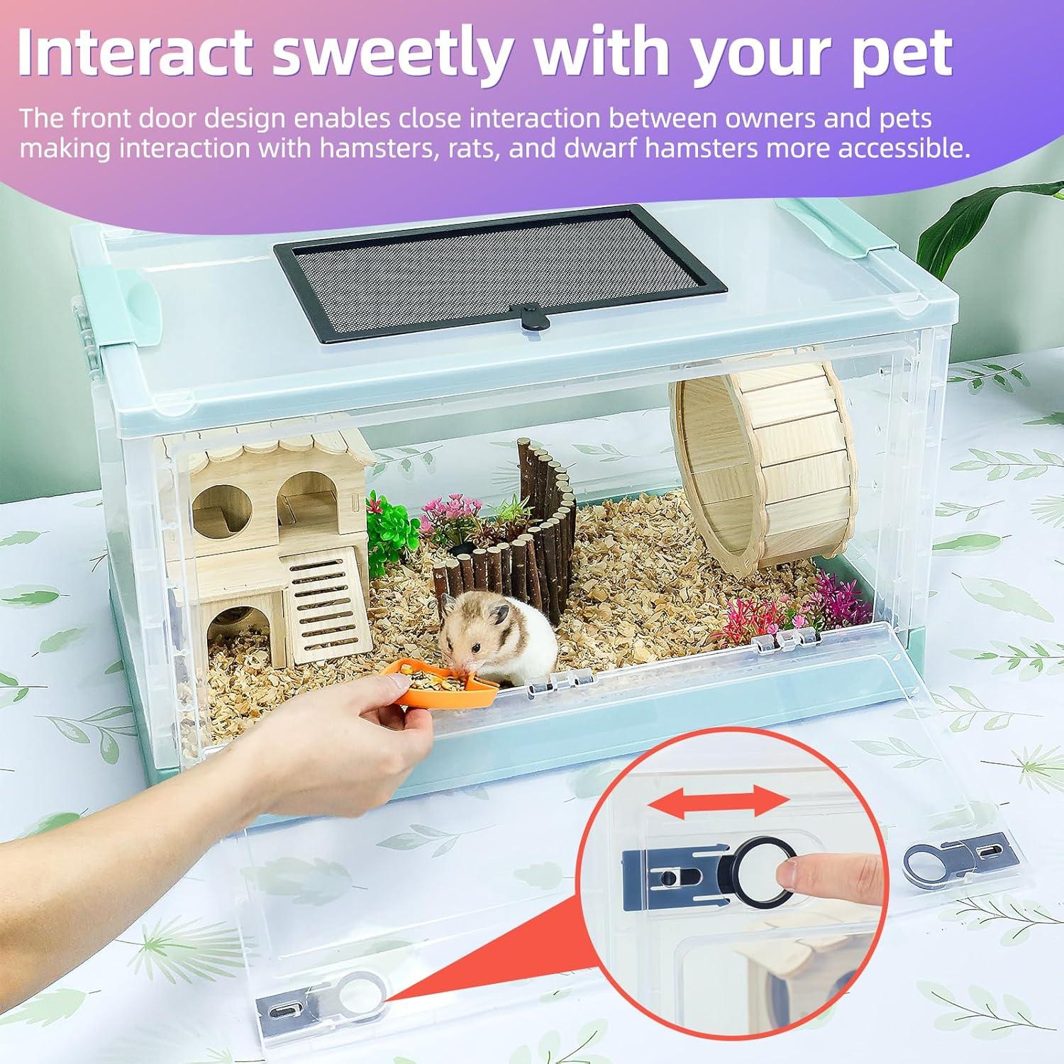 Jaula Plegable para Hámsters RunDuck Grande Azul 56x33x30cm