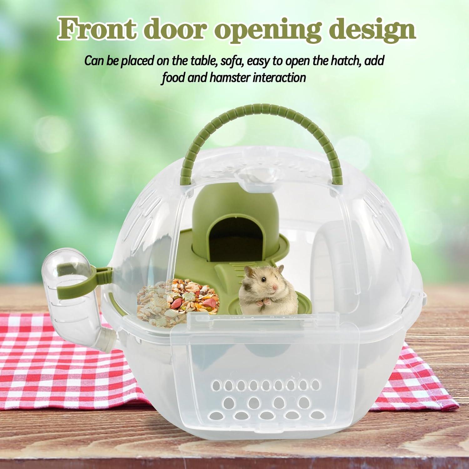 Transportador de Hámster Enano MUYG Verde 2 Niveles con Accesorios