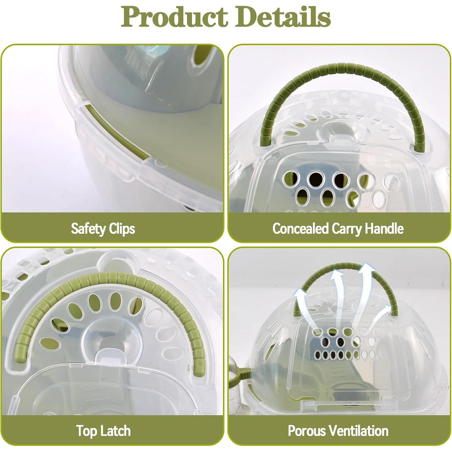 Transportador de Hámster Enano MUYG Verde 2 Niveles con Accesorios