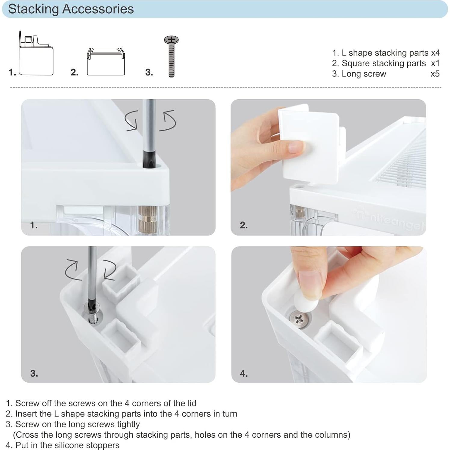 Accesorios para jaula de hámster Niteangel - Soportes apilables