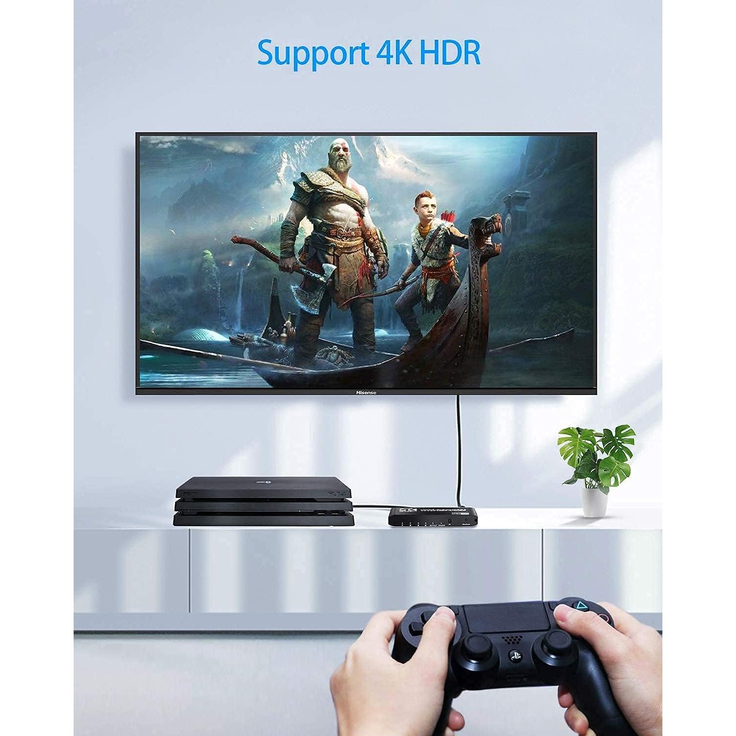 Conmutador HDMI 4K Koopman MOSOY 4 Puertos Control Remoto