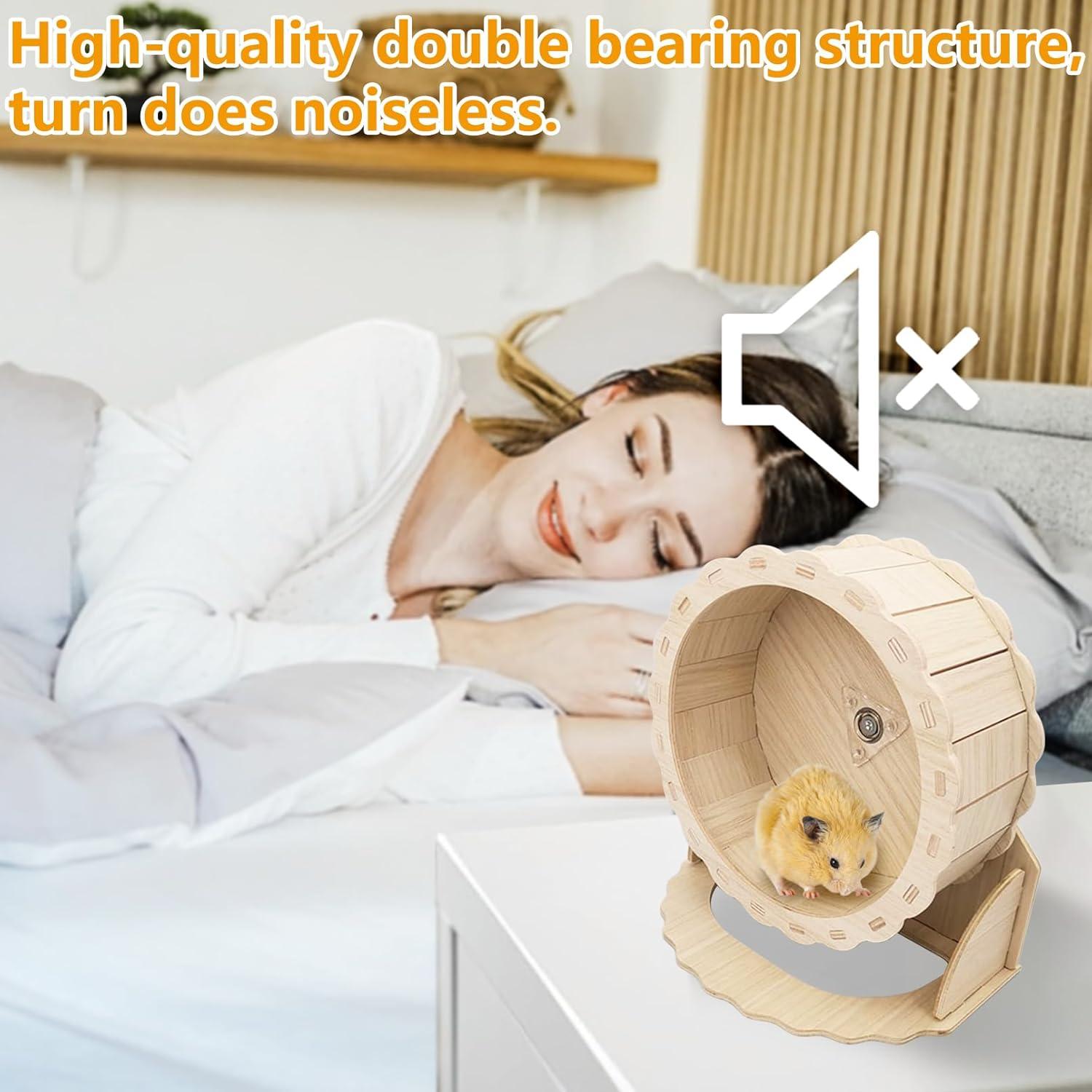 Rueda de Hámster de Madera Hamiledyi 19 cm Silenciosa