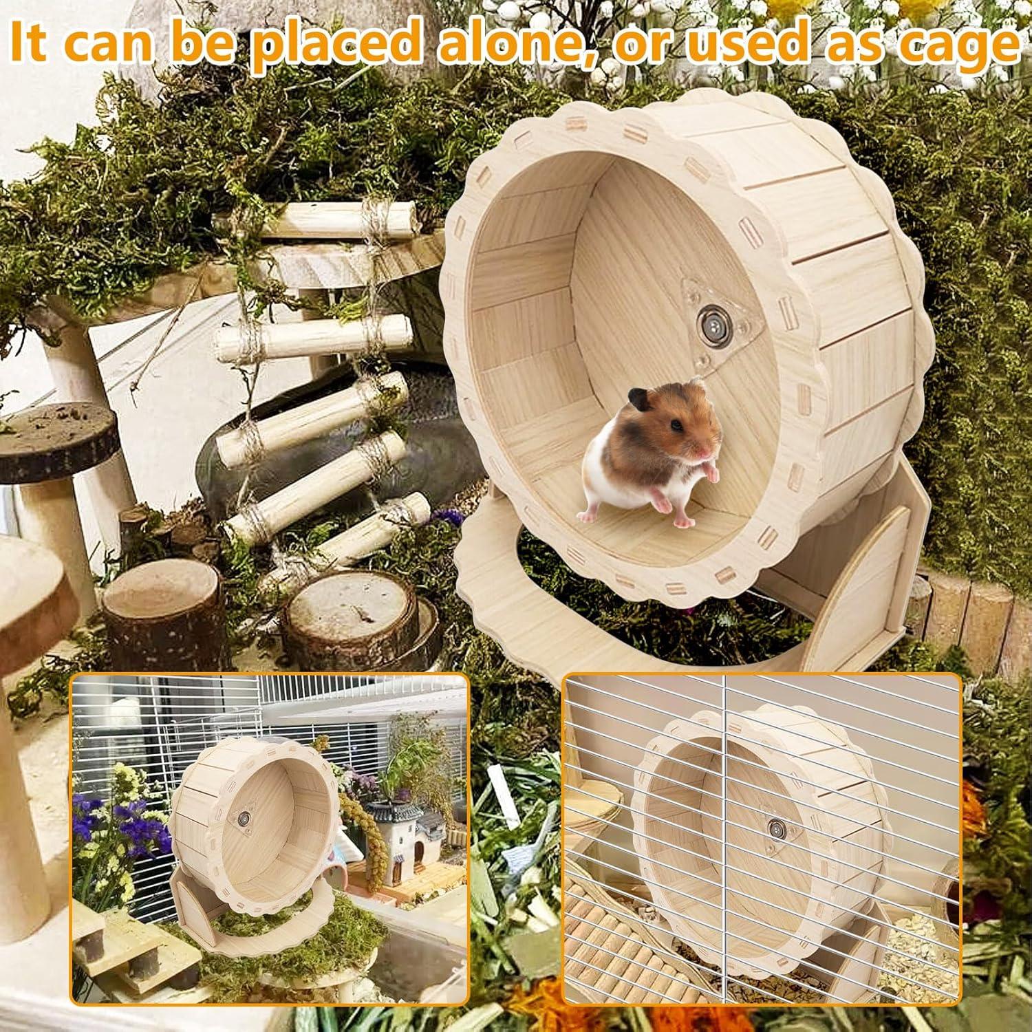 Rueda de Hámster de Madera Hamiledyi 19 cm Silenciosa