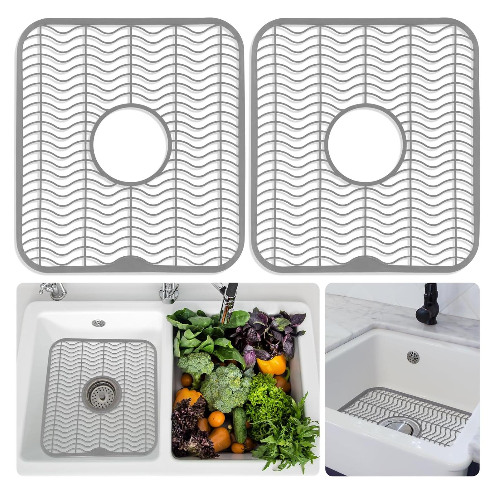 Protectores de Fregadero DecorRack 30.48x27.94 cm Gris - 2 Piezas