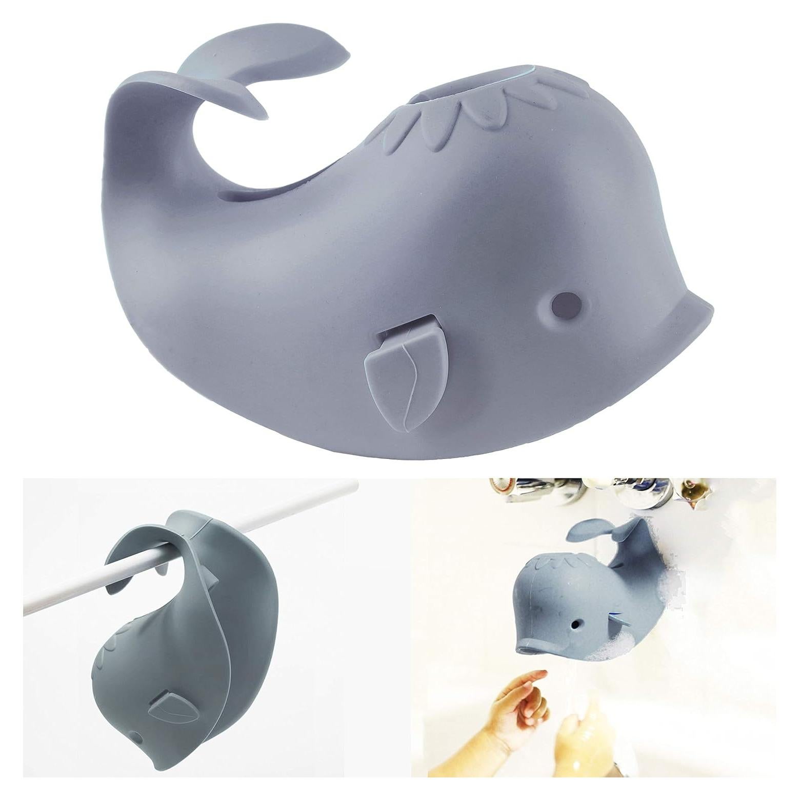 Cubierta de Salida de Agua para Baño Bebés Ballena Gris