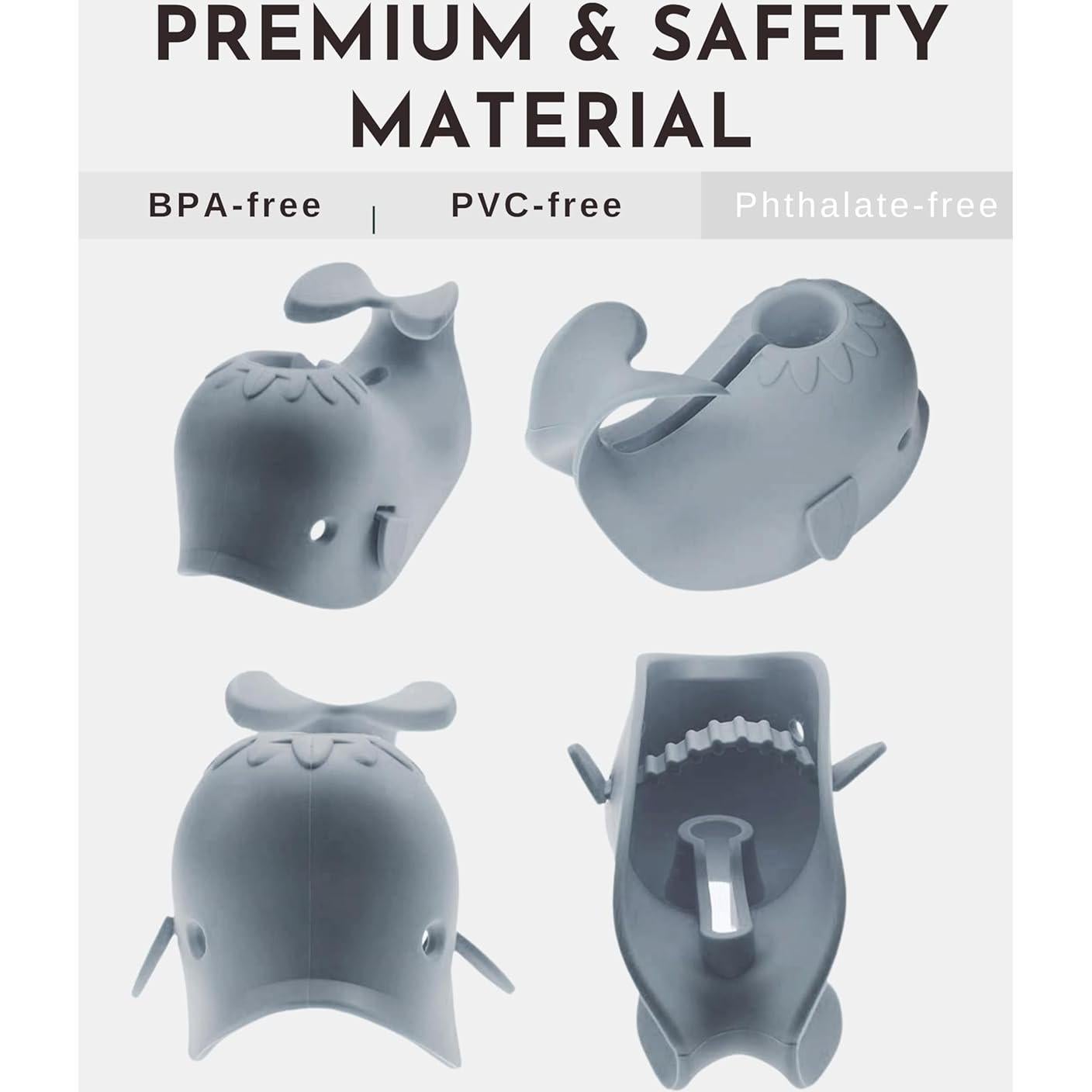 Cubierta de Salida de Agua para Baño Bebés Ballena Gris
