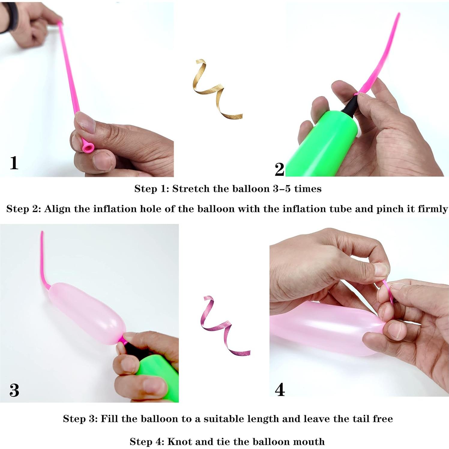 Paquete de 100 Globos Largos para Modelar Animales LXZFCRG