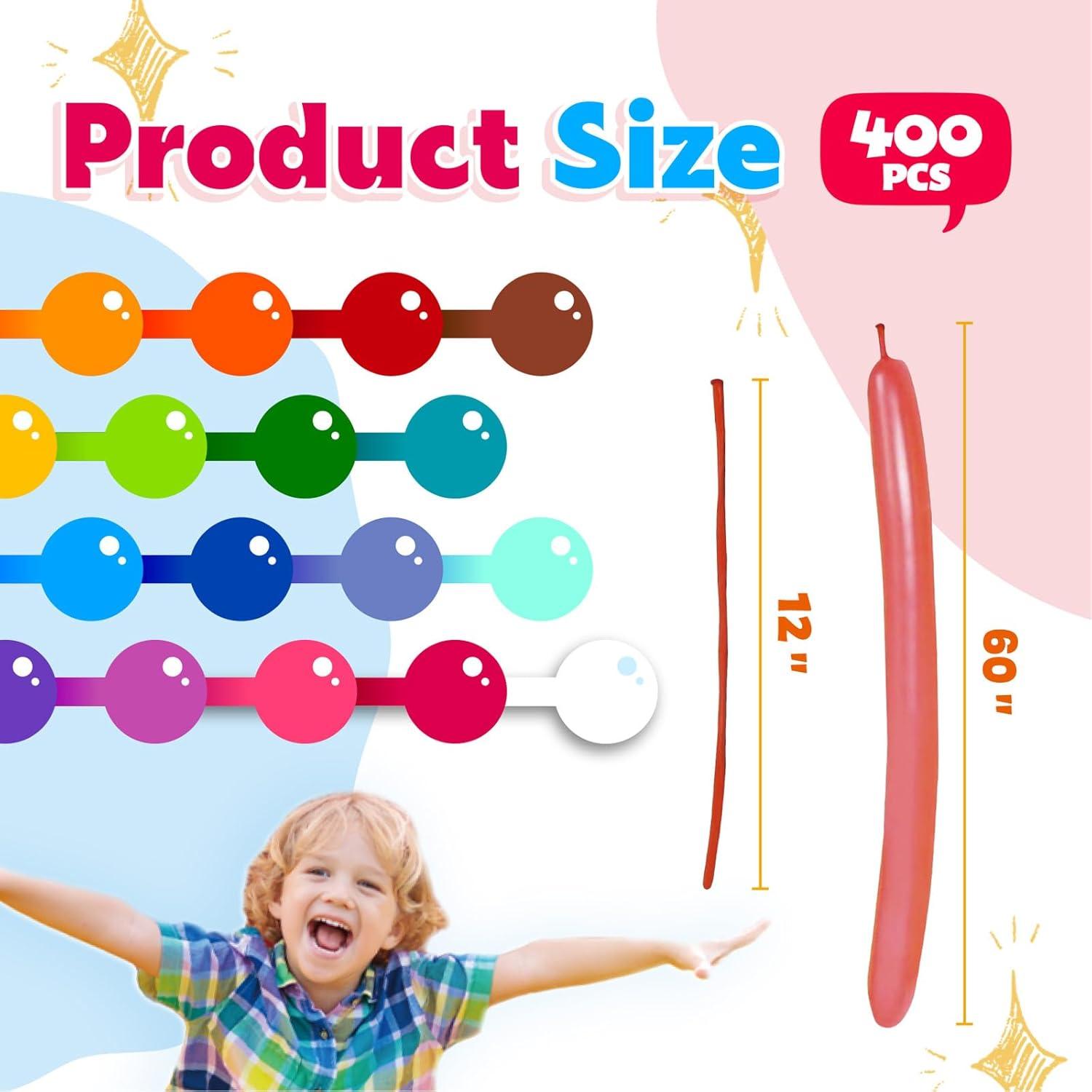 Koogel 400 Globos Largos de Láttex para Modelado de Animales