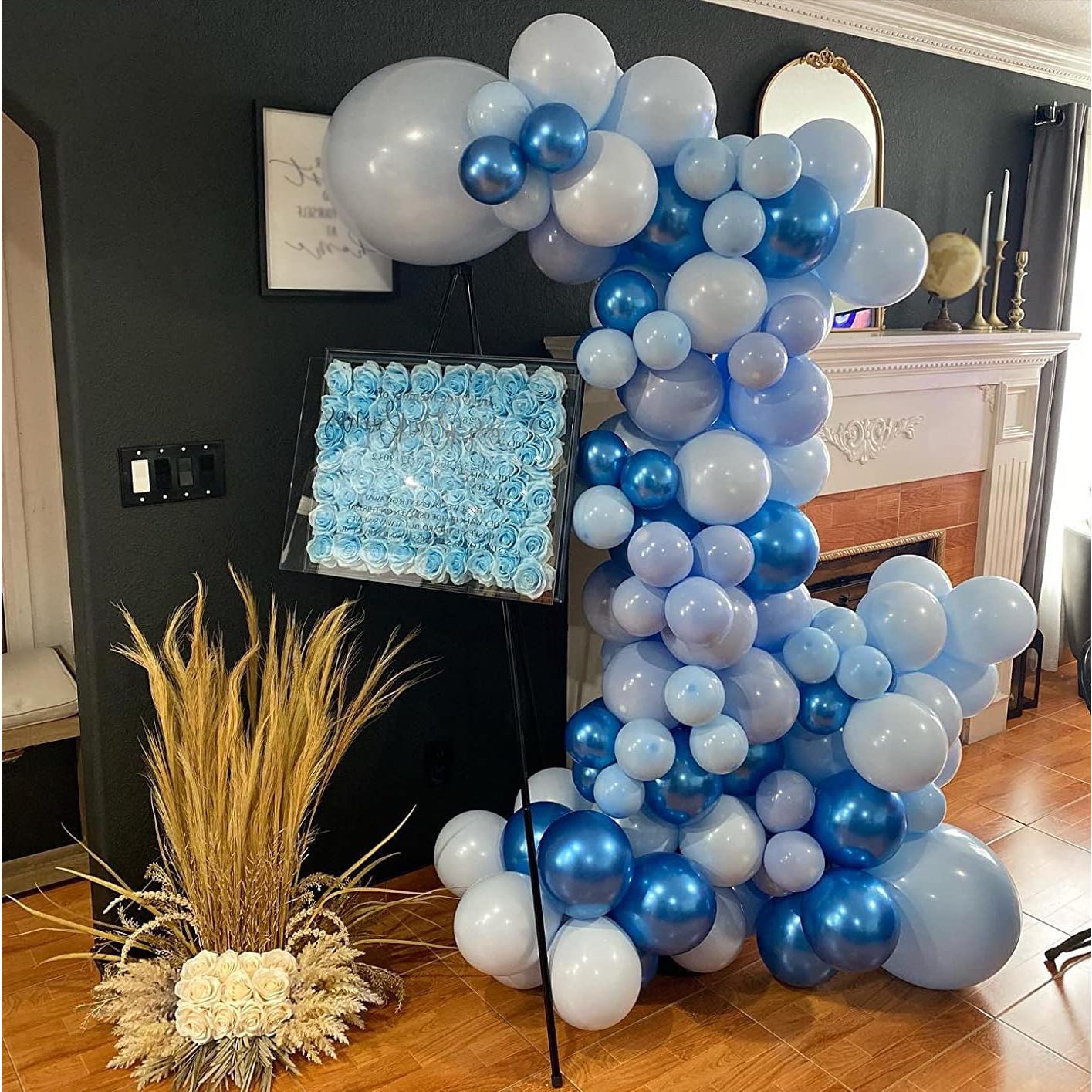 Kit de Globos Metálicos Azules 60Pcs 30Cm para Fiestas