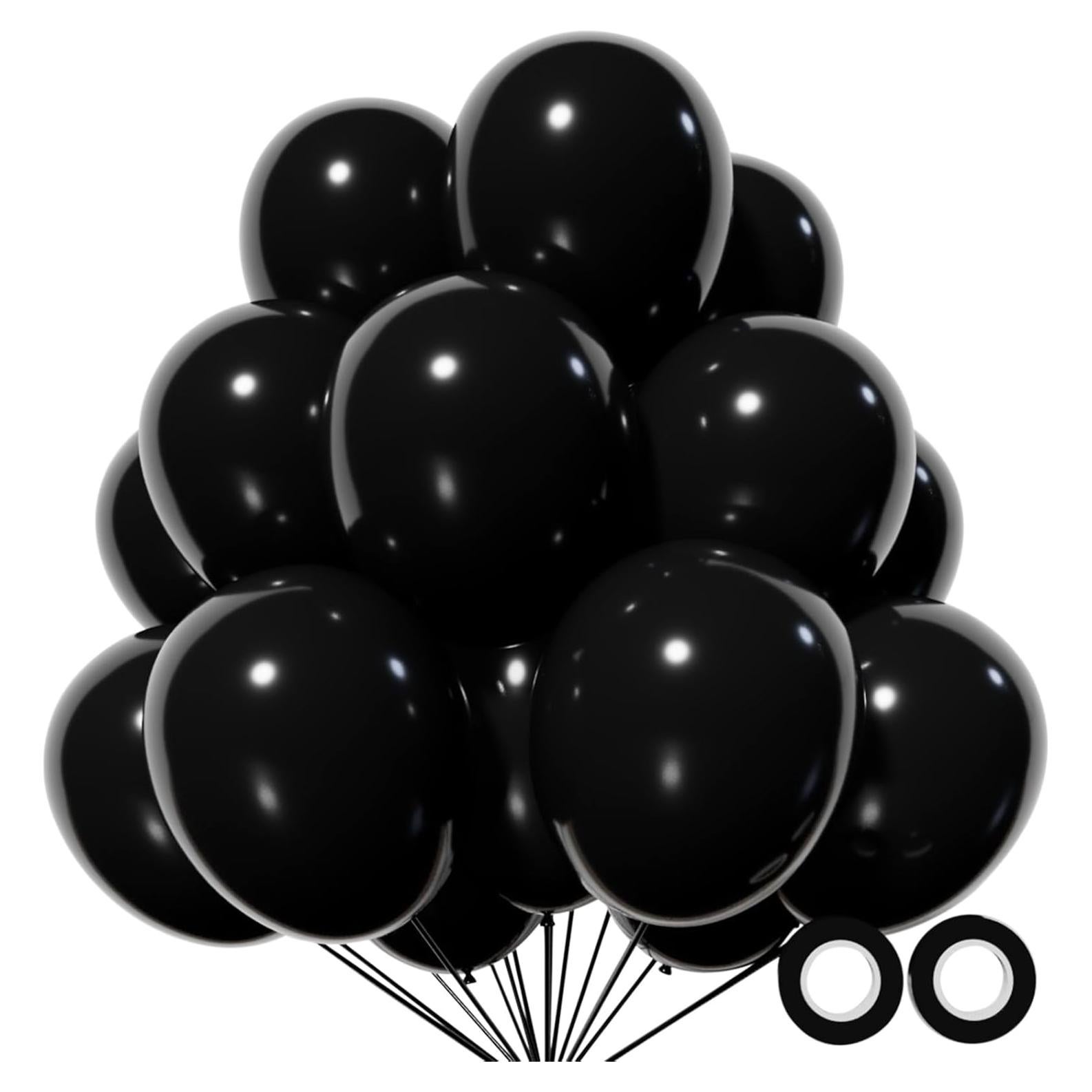 110 Globos Negros de Láttex 30 cm para Fiesta - KUULBELA