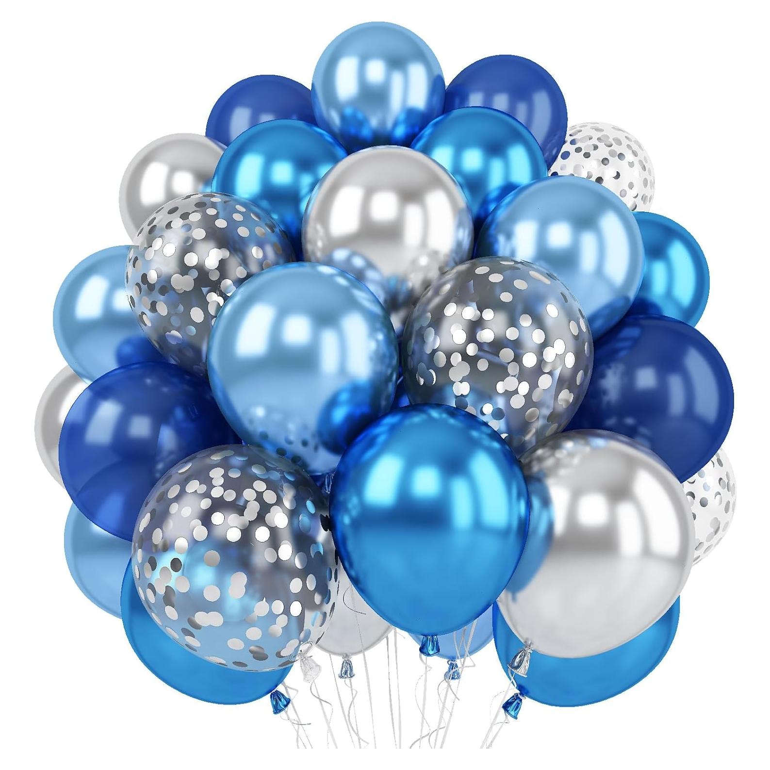 Conjunto de Globos Azul Plateado TAOYE 35 Piezas 12 Pulgadas