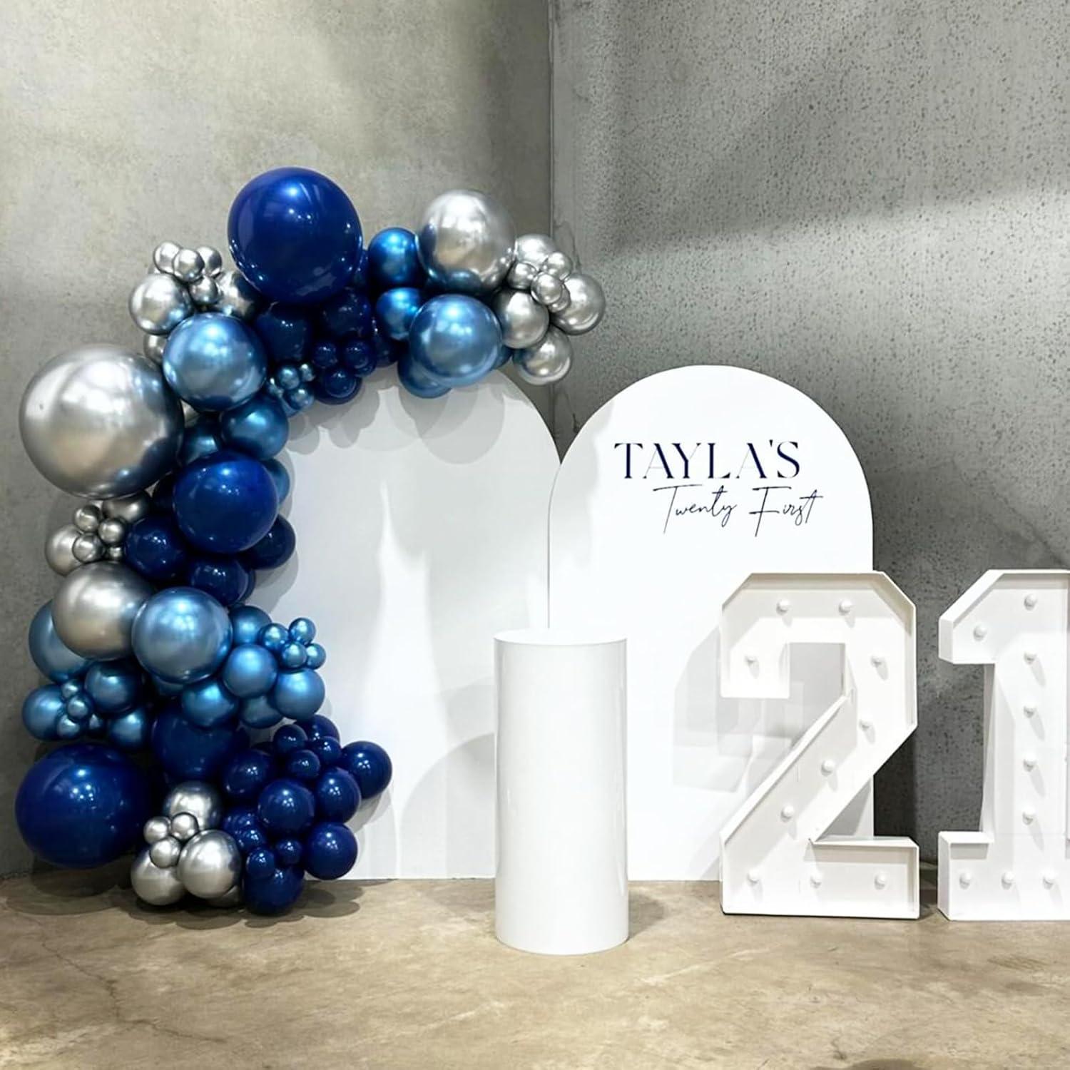 Conjunto de Globos Azul Plateado TAOYE 35 Piezas 12 Pulgadas
