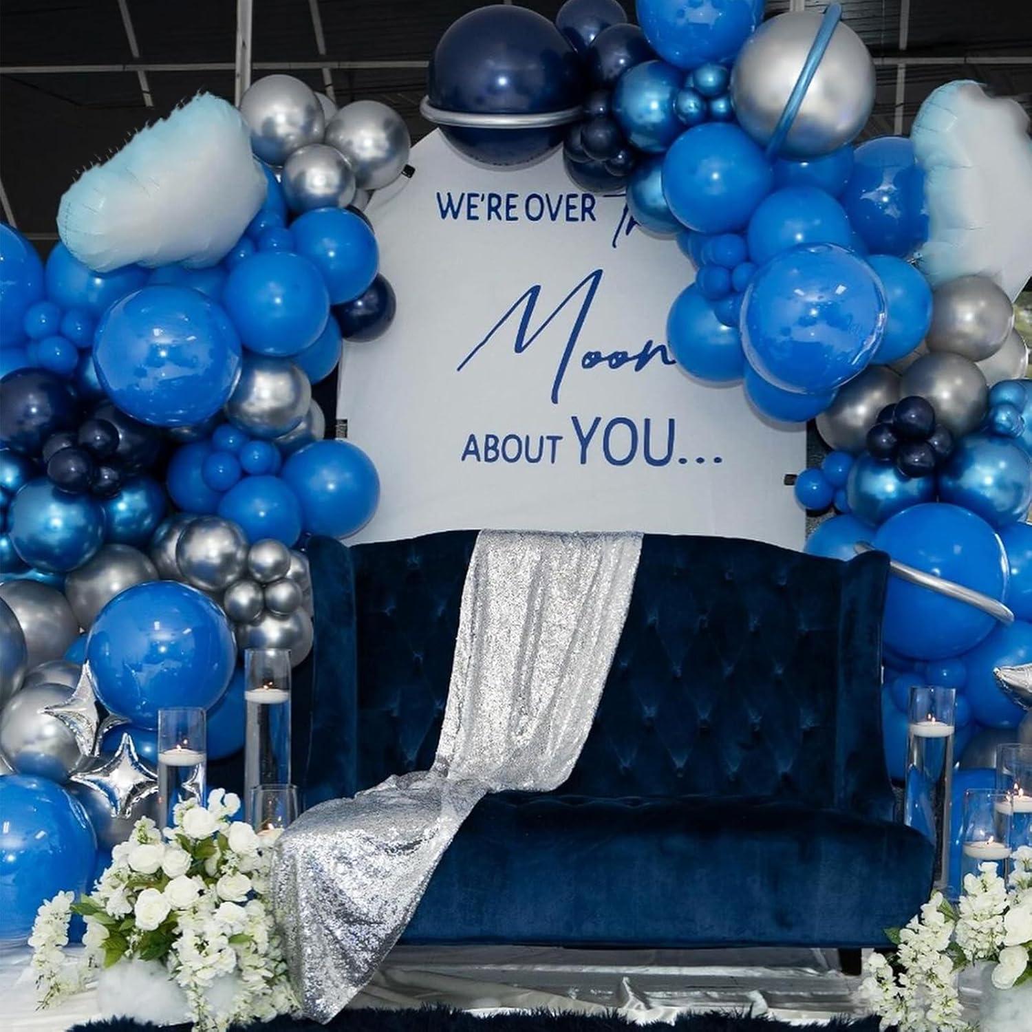 Conjunto de Globos Azul Plateado TAOYE 35 Piezas 12 Pulgadas