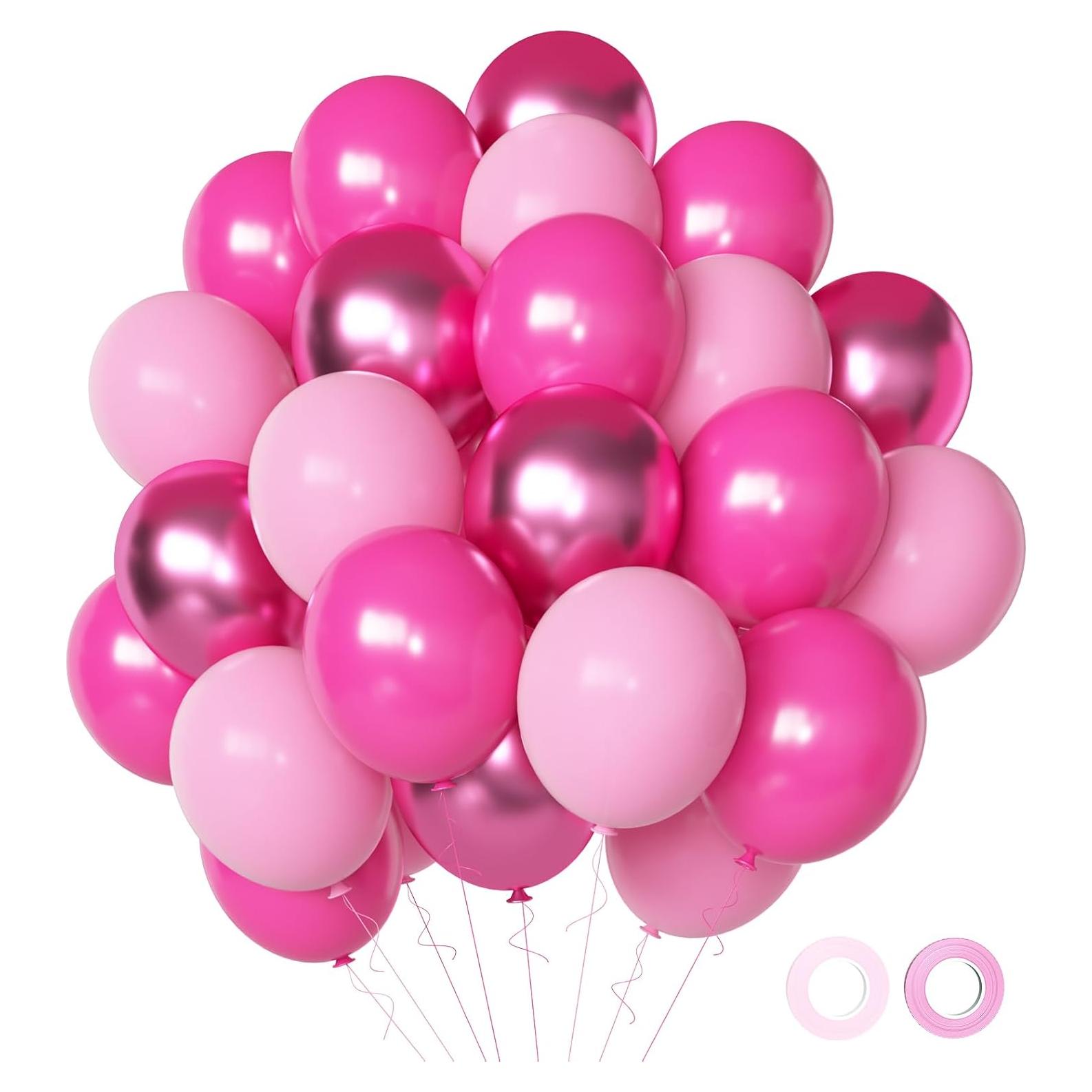 Globos Rosa Chicle y Metálicos Aiwolf 50 Pcs 30.48 cm